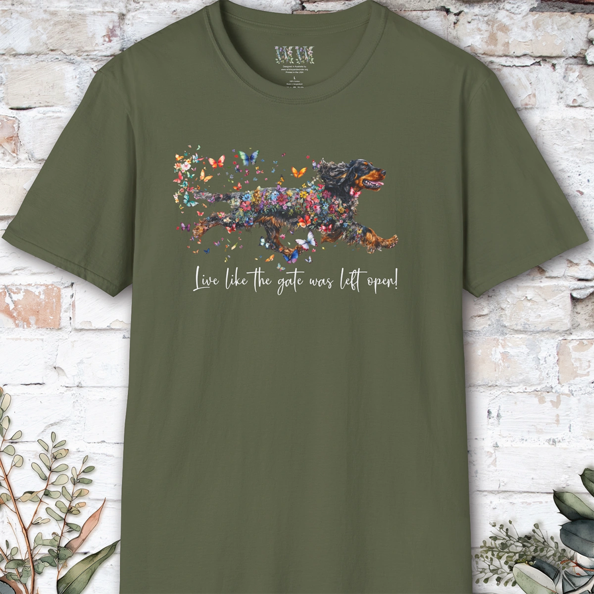English Cocker Spaniel "Live like the gate was left open" T shirt