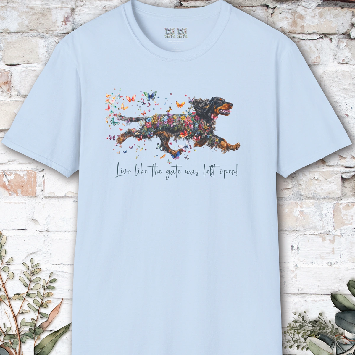 English Cocker Spaniel "Live like the gate was left open" T shirt