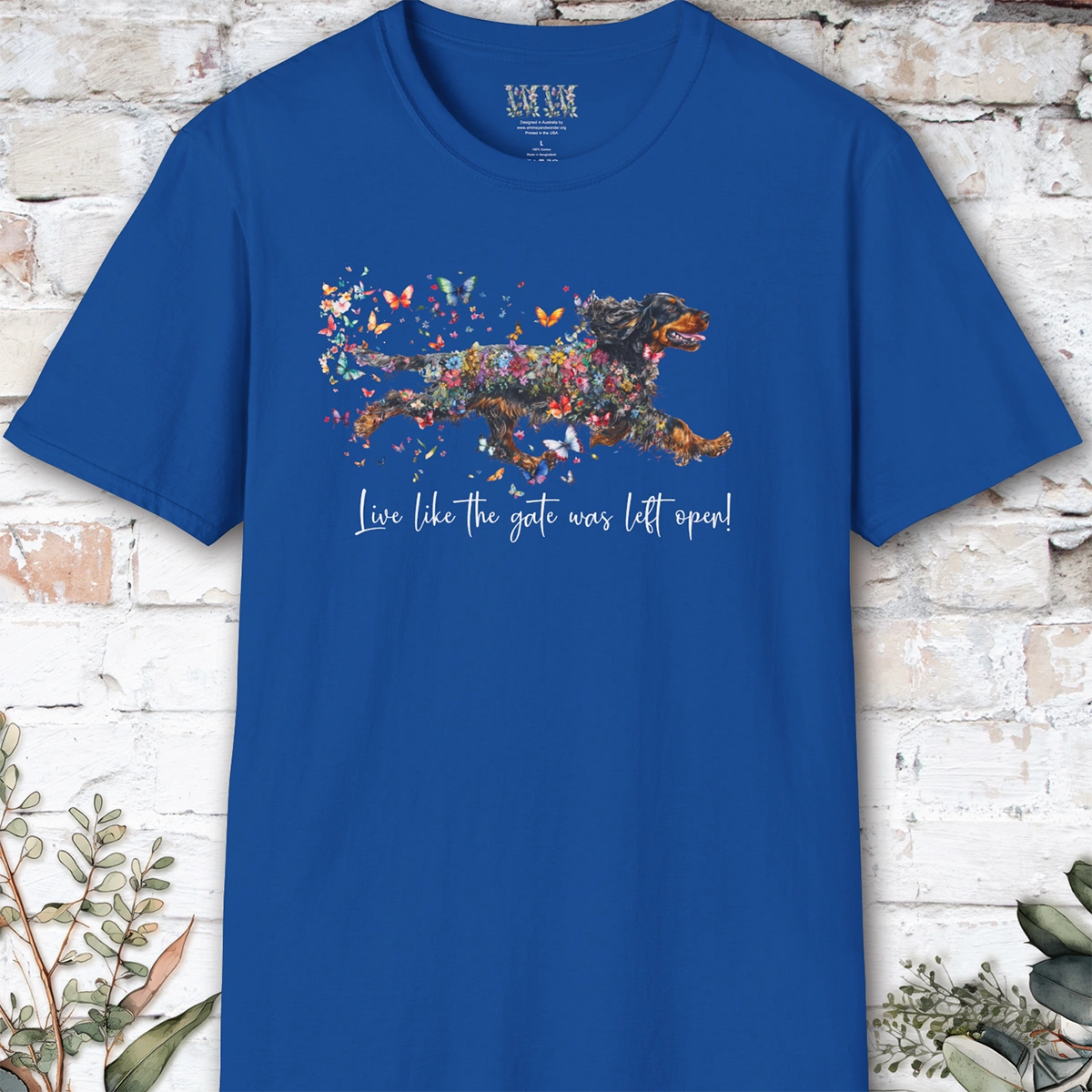 English Cocker Spaniel "Live like the gate was left open" T shirt