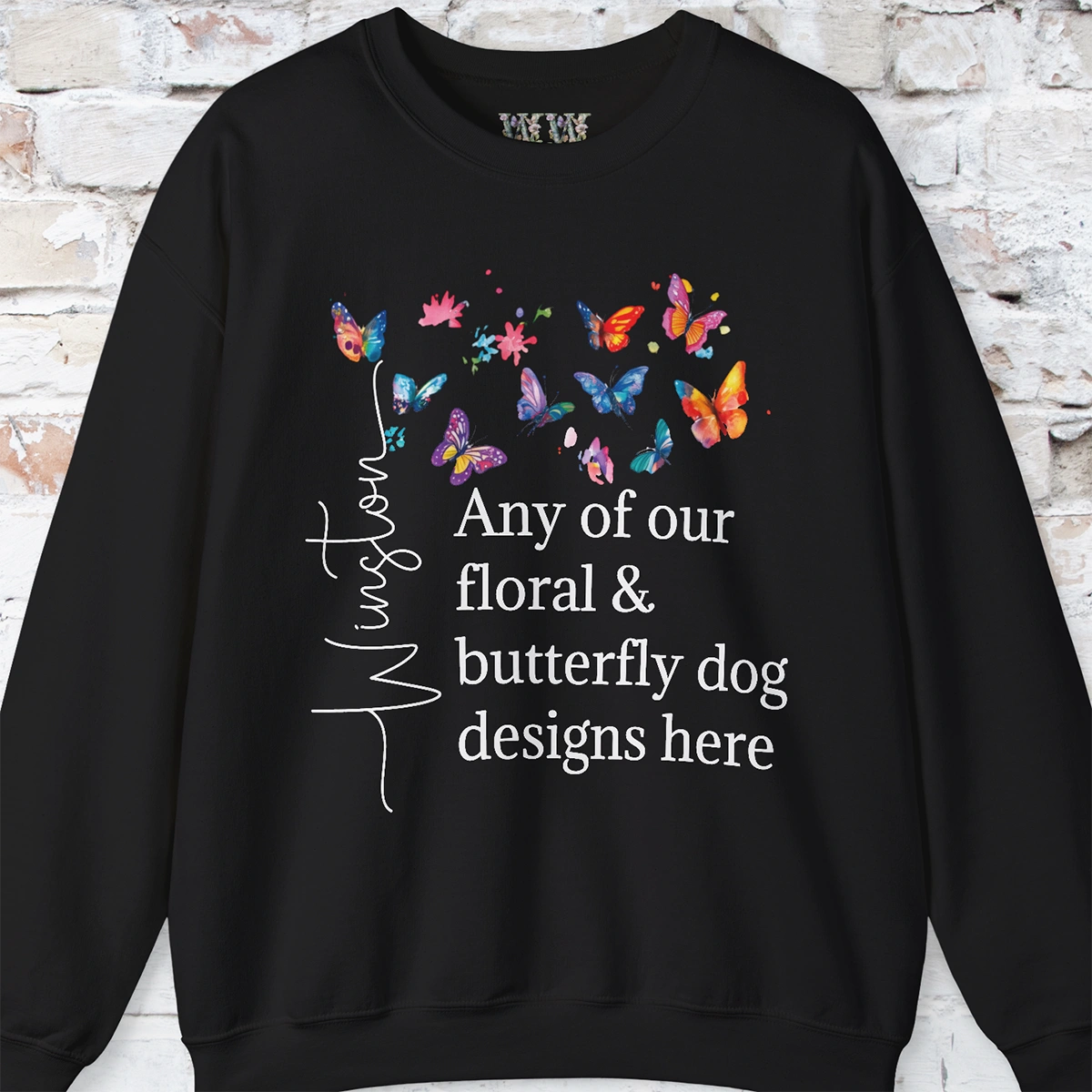 Floral, Butterfly Dog, Personalised Sweatshirt - Any design
