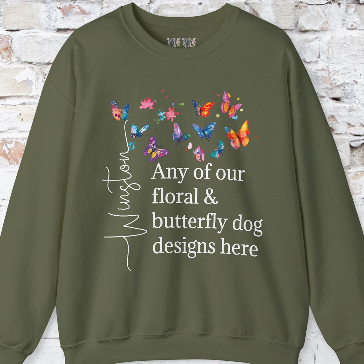 Floral, Butterfly Dog, Personalised Sweatshirt - Any design