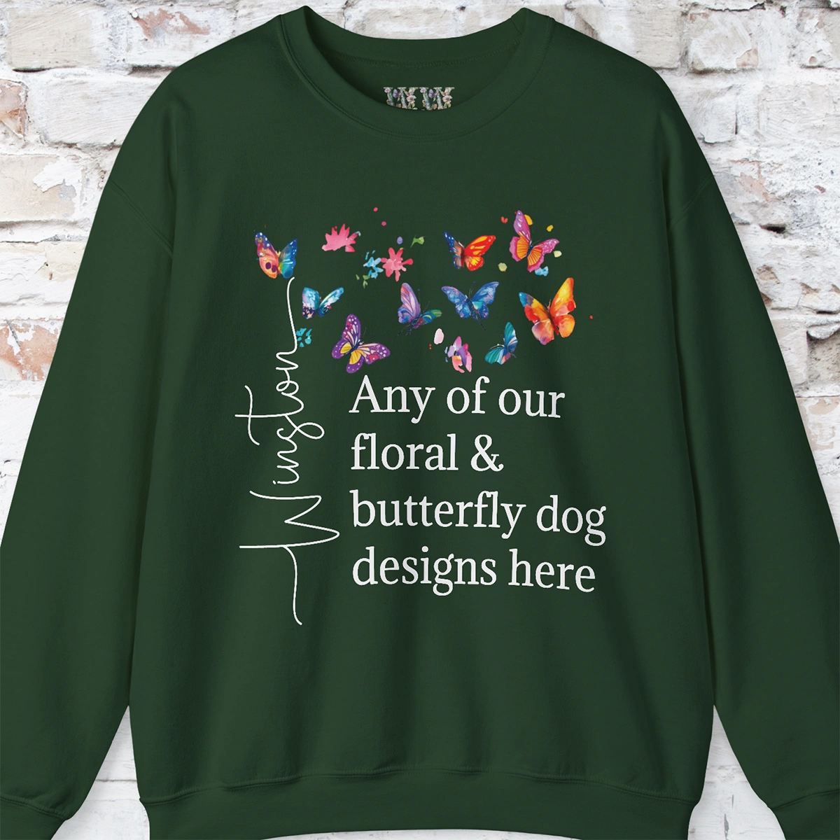 Floral, Butterfly Dog, Personalised Sweatshirt - Any design