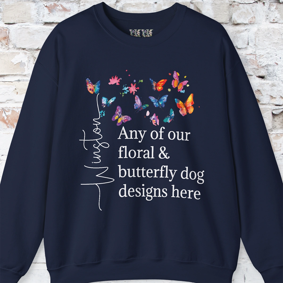 Floral, Butterfly Dog, Personalised Sweatshirt - Any design