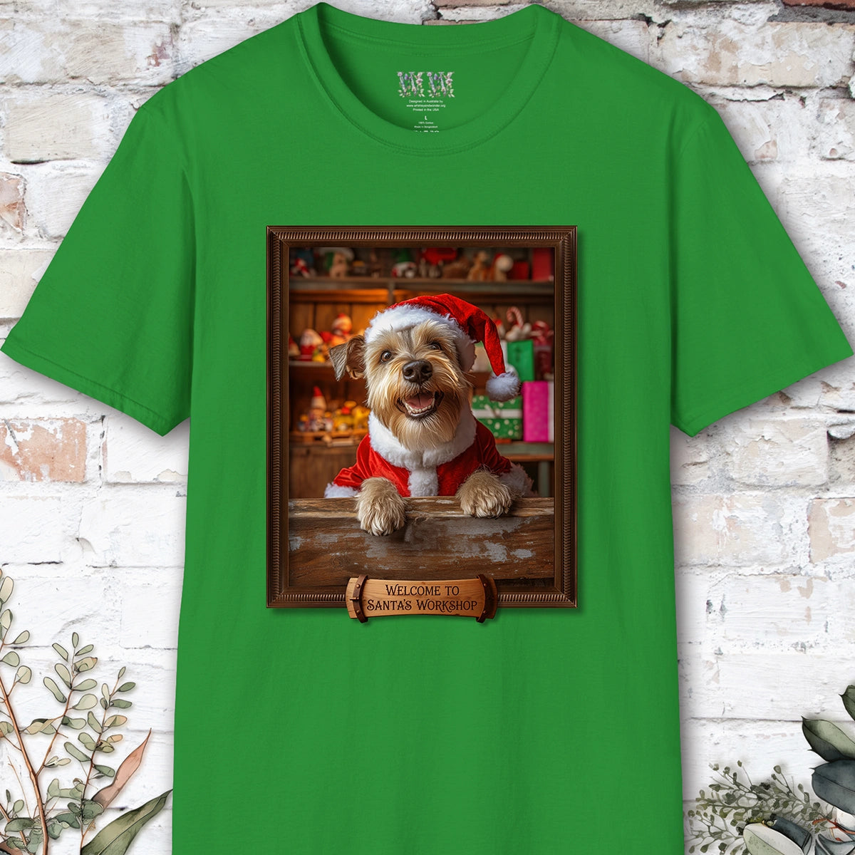 Terrier Santa's Workshop Unisex T shirt