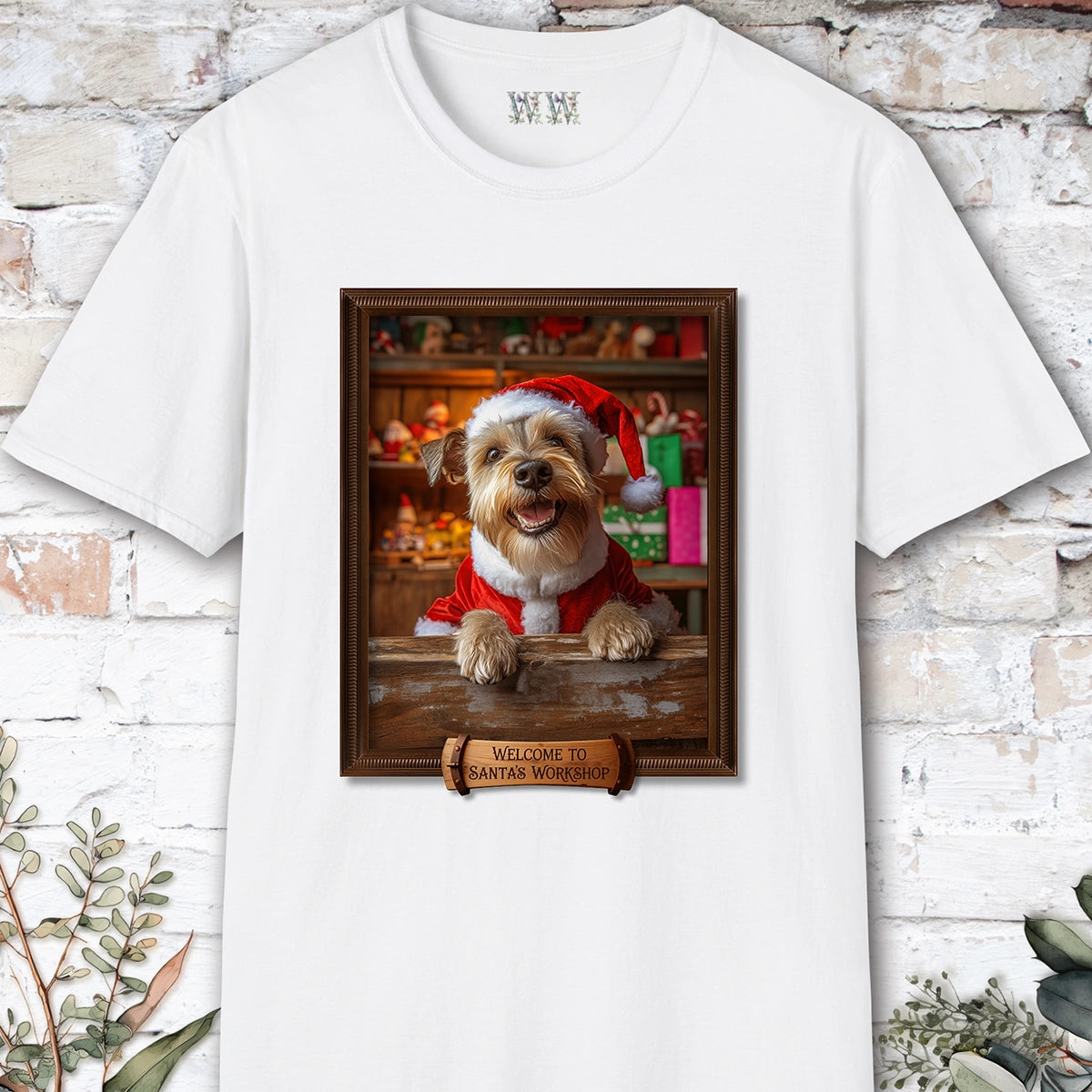 Terrier Santa's Workshop Unisex T shirt