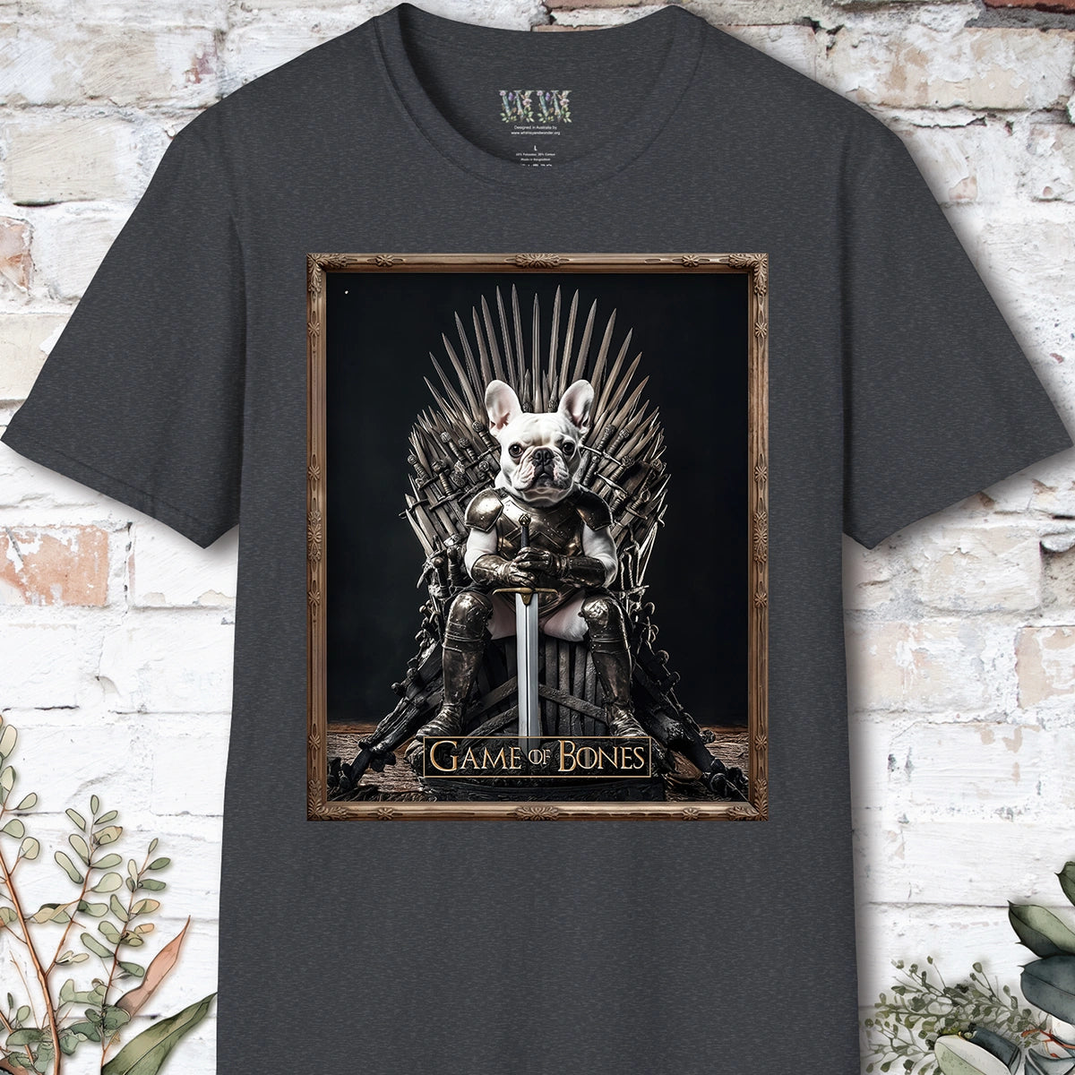 French Bulldog #1 Game of Bones, Unisex T shirt