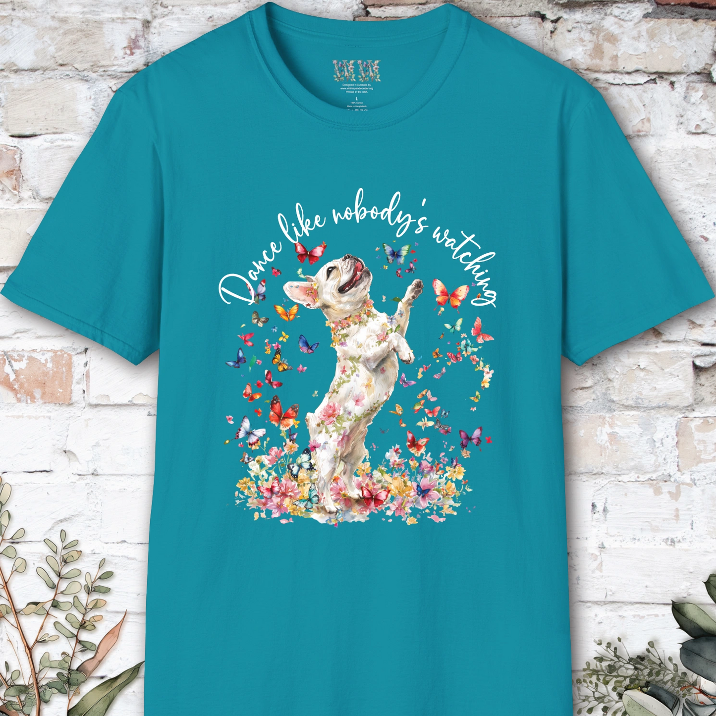 French Bulldog #1 "Dance like nobody's watching" unisex T shirt