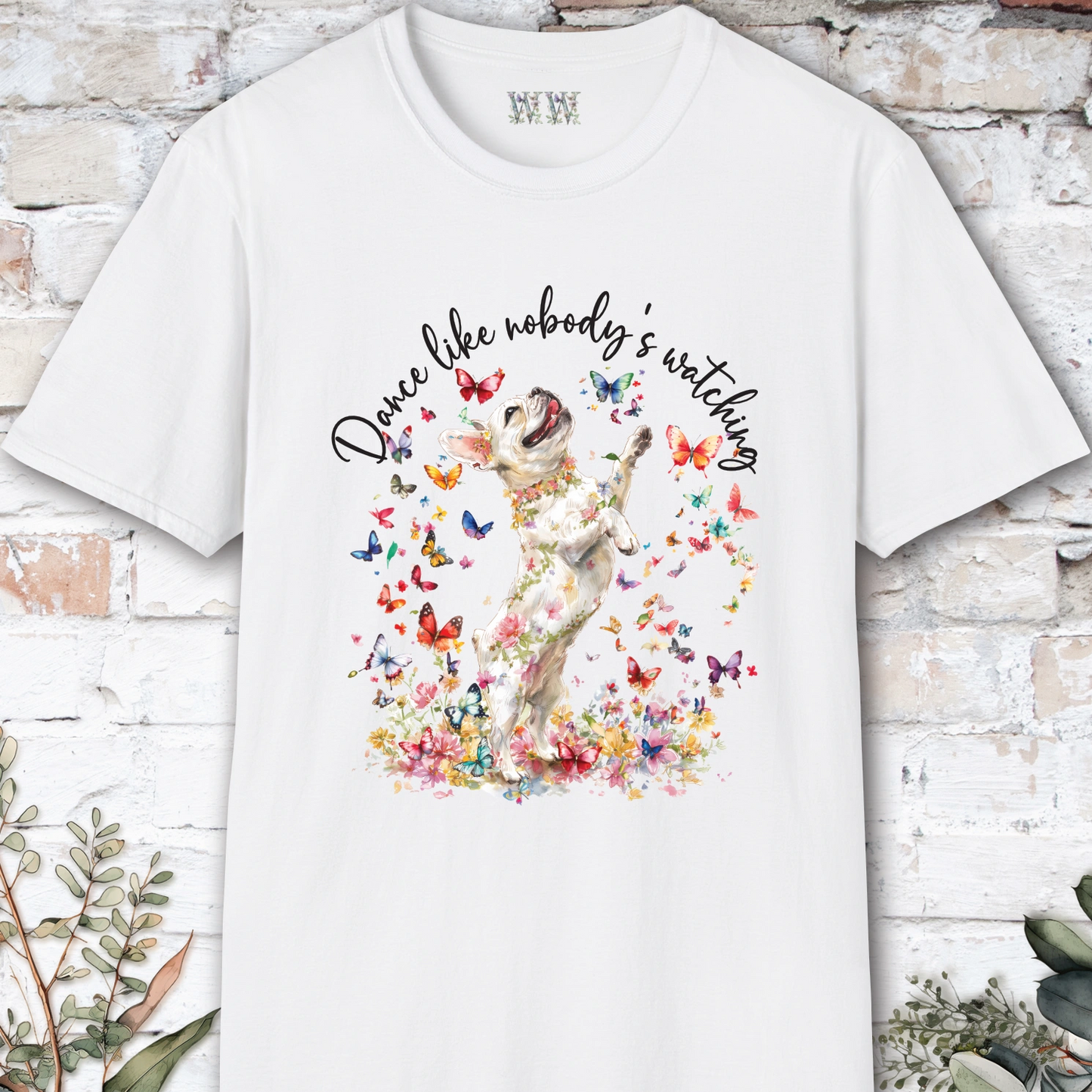 French Bulldog #1 "Dance like nobody's watching" unisex T shirt