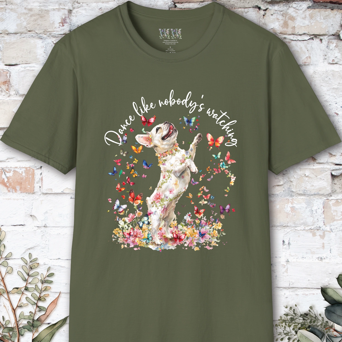 French Bulldog #1 "Dance like nobody's watching" unisex T shirt
