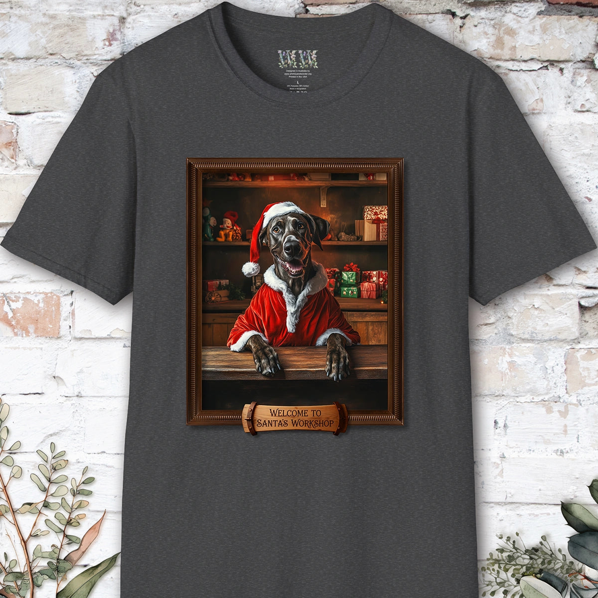 Great Dane Santa's Workshop Unisex T shirt