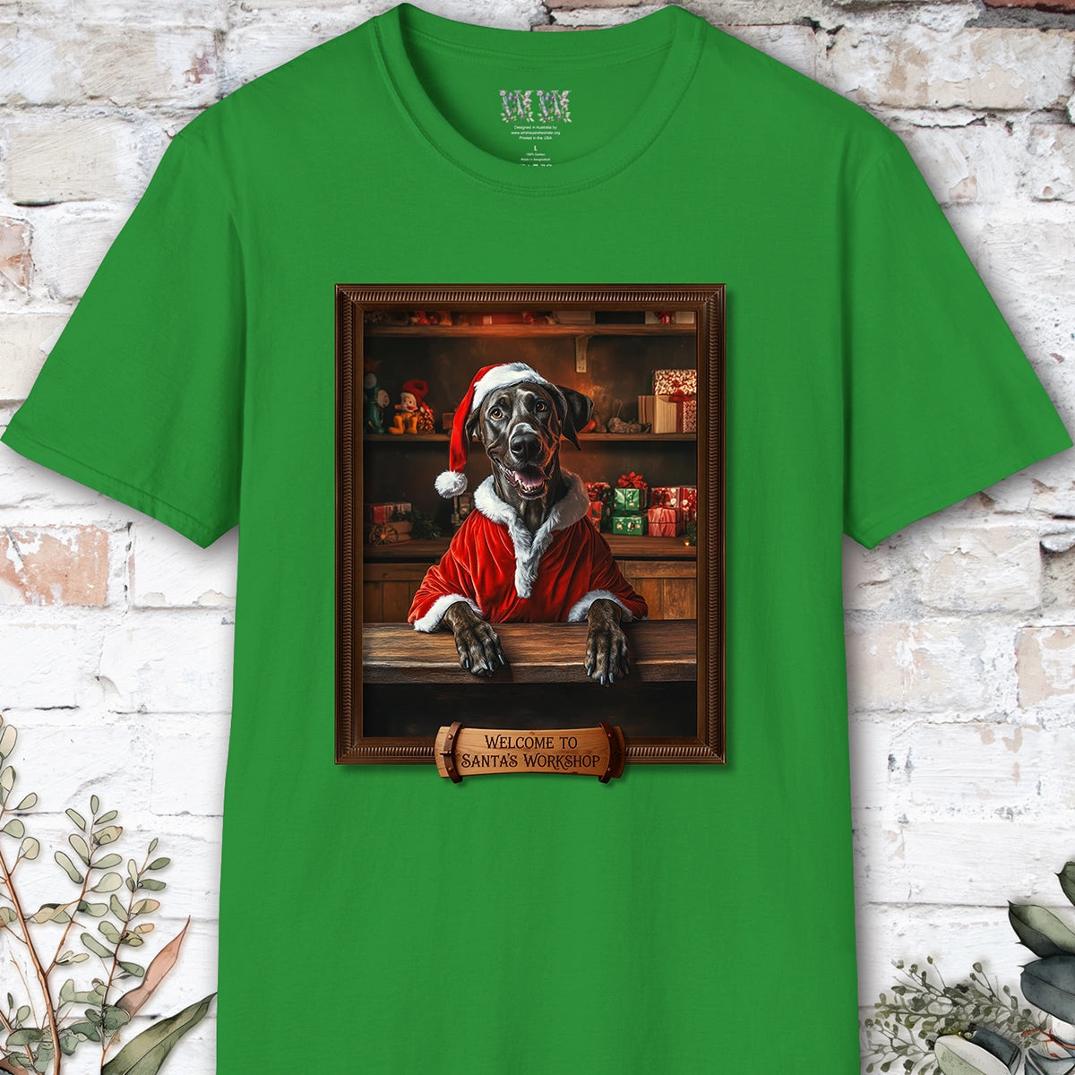 Great Dane Santa's Workshop Unisex T shirt