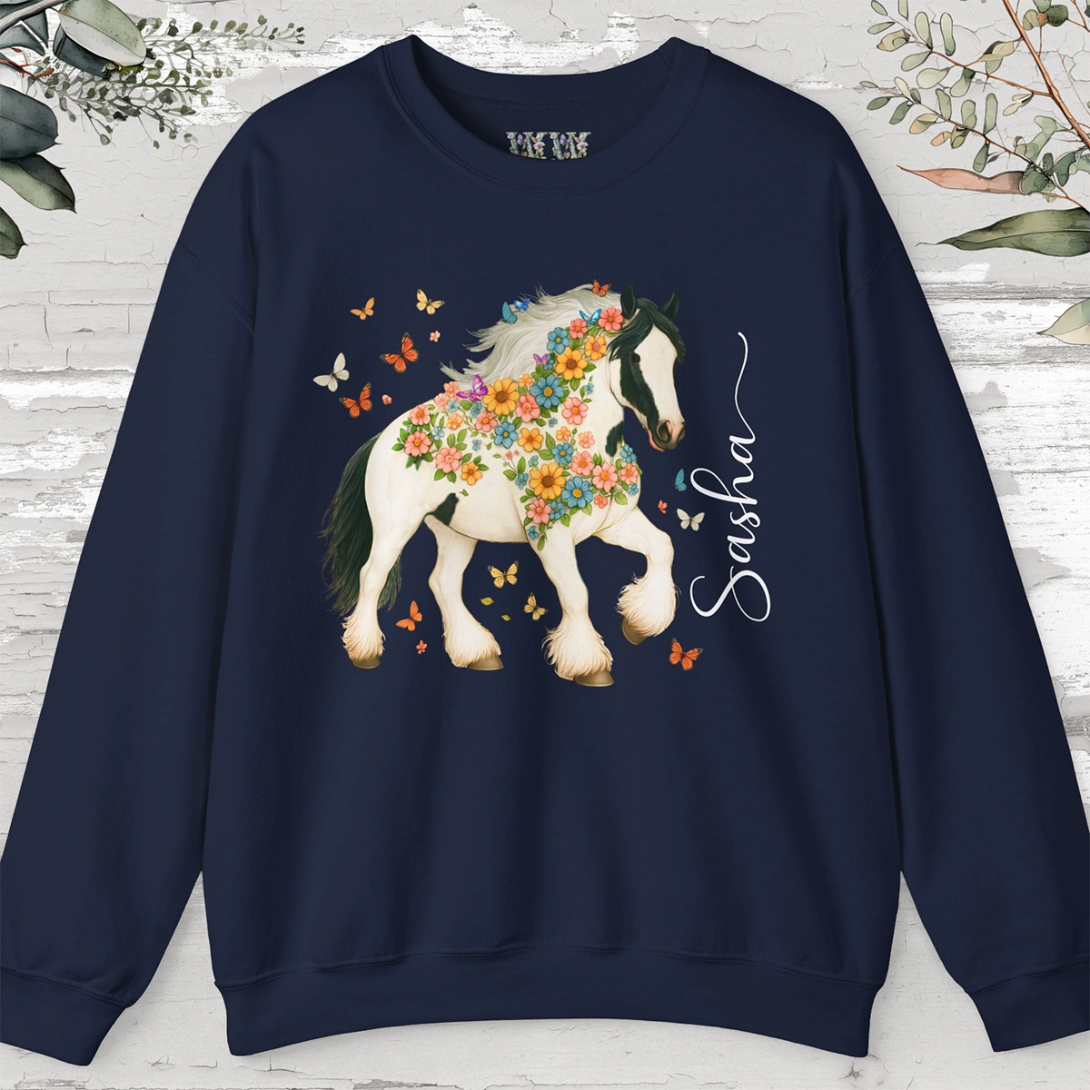 Gypsy Vanner Floral Personalized Sweat shirt