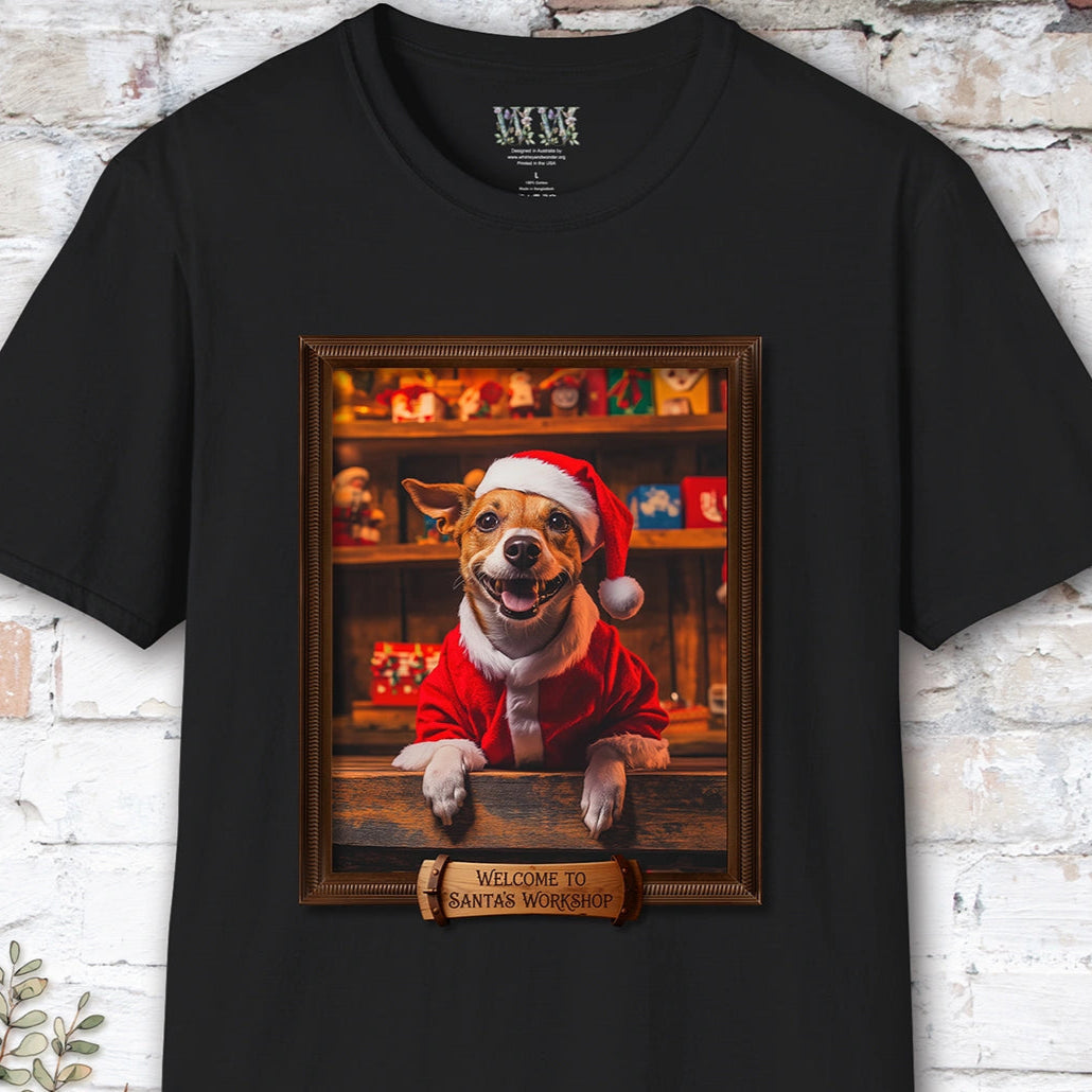 Jack Russell Terrier Santa's Workshop Unisex T shirt
