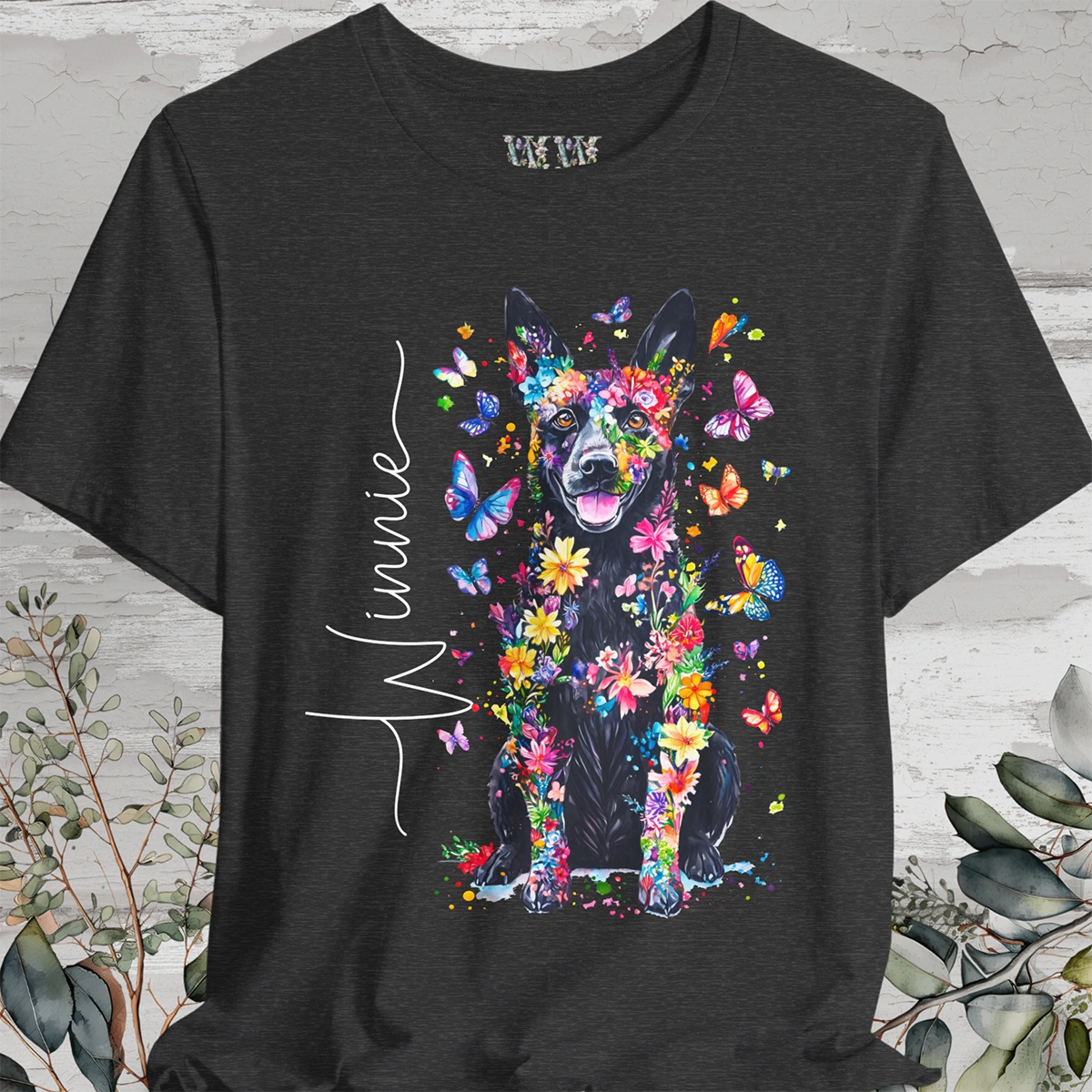 Australian Cattle Dog (Blue Heeler)#2 Floral Personalized T shirt