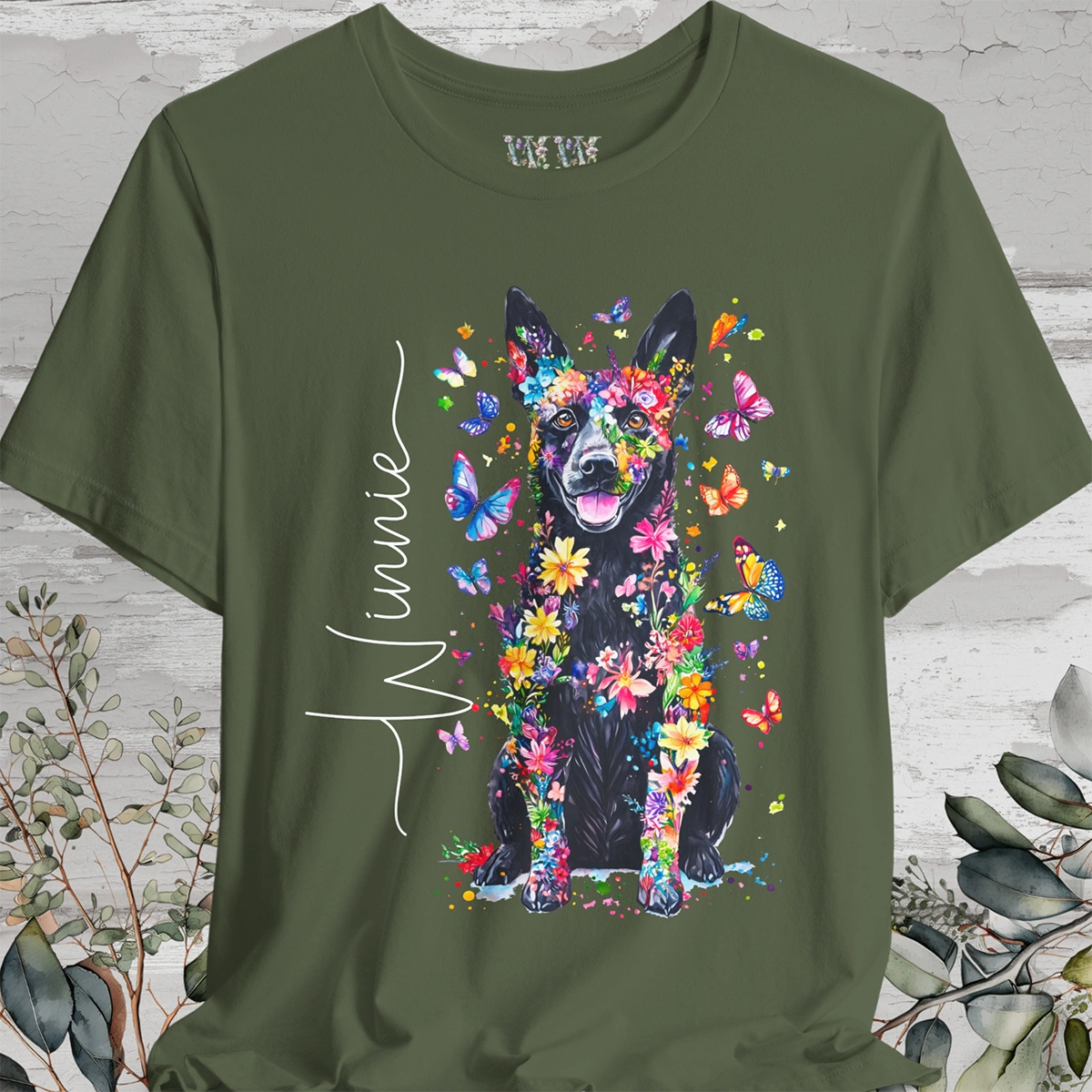 Australian Cattle Dog (Blue Heeler)#2 Floral Personalized T shirt