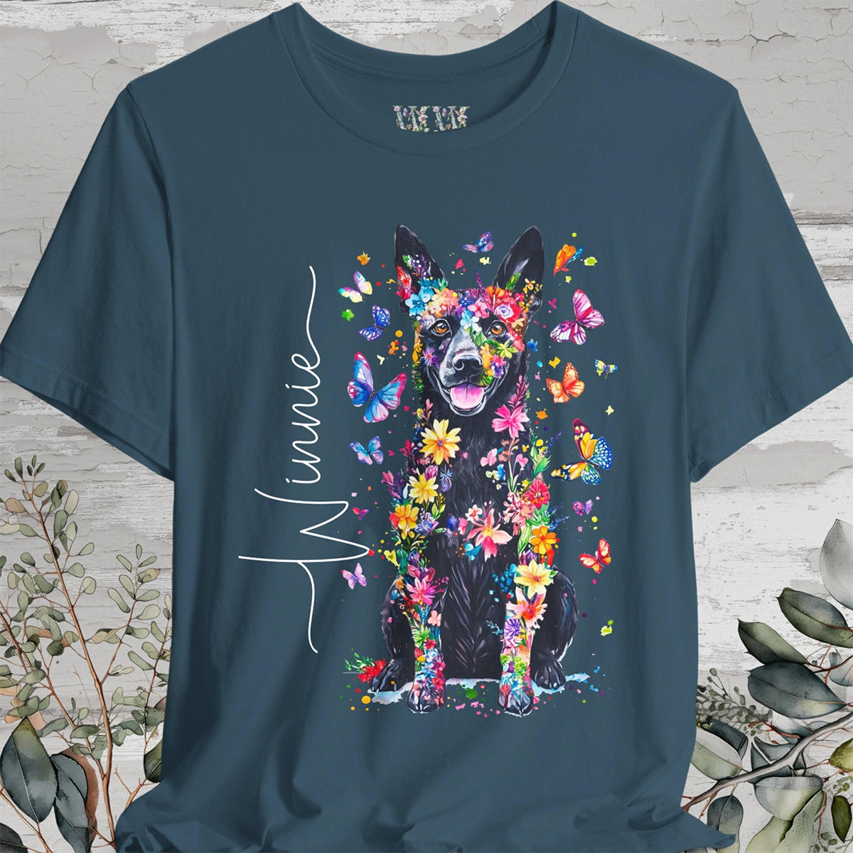 Australian Cattle Dog (Blue Heeler)#2 Floral Personalized T shirt