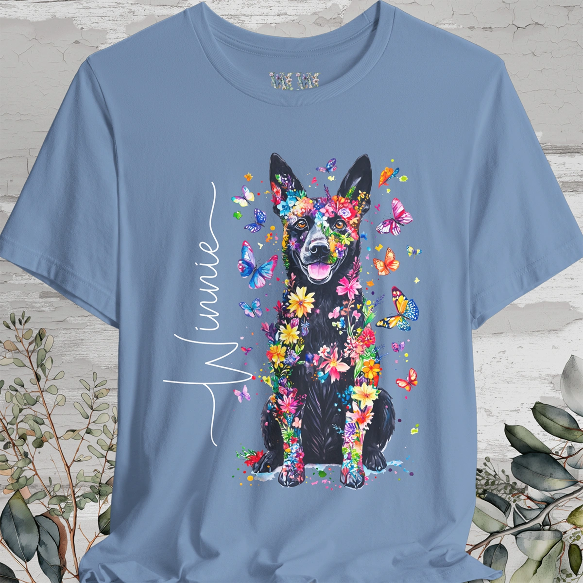 Australian Cattle Dog (Blue Heeler)#2 Floral Personalized T shirt