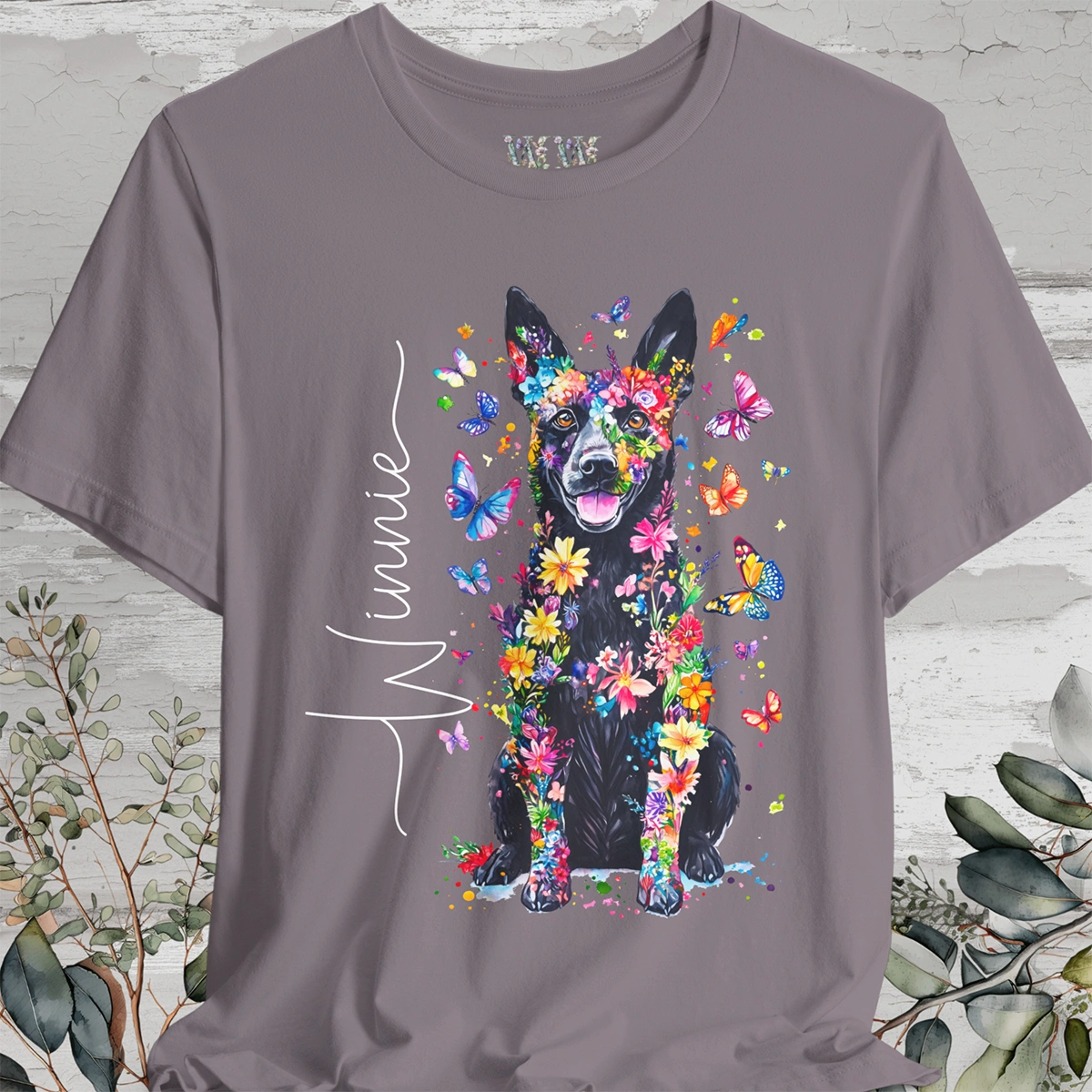 Australian Cattle Dog (Blue Heeler)#2 Floral Personalized T shirt