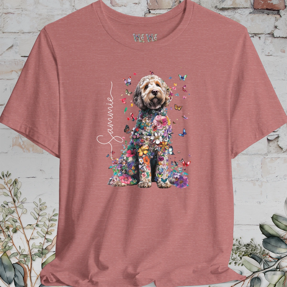 Labradoodle #2 Floral Personalized T shirt