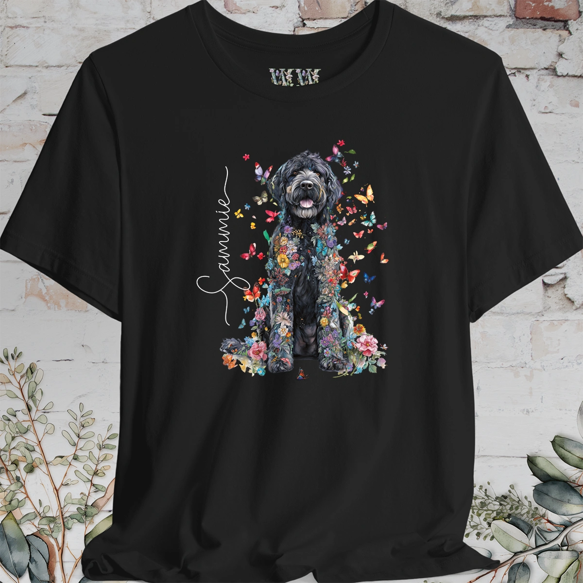 Labradoodle #3 Floral Personalized T shirt
