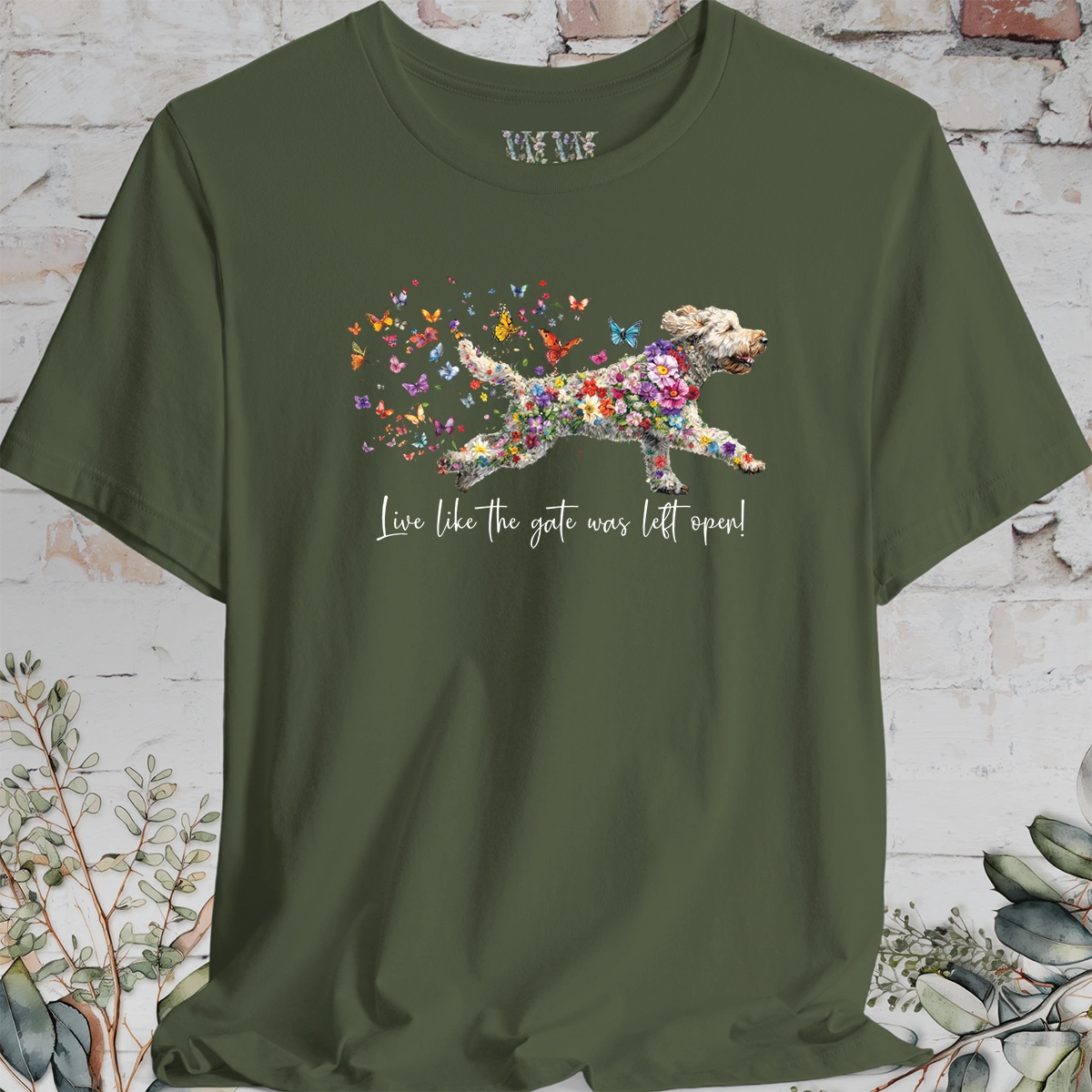 Labradoodle #3 "Live like the gate was left open" T shirt