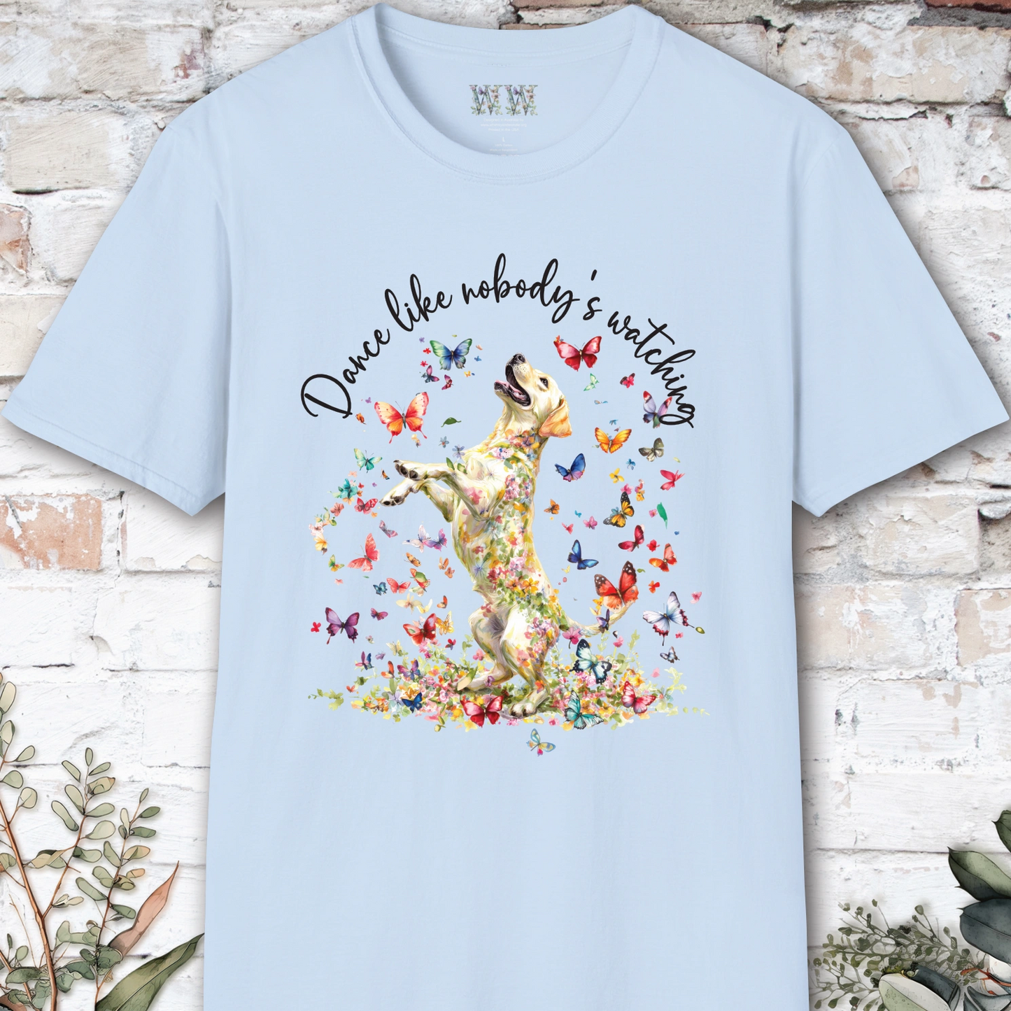 Yellow Labrador "Dance like nobody's watching" unisex T shirt