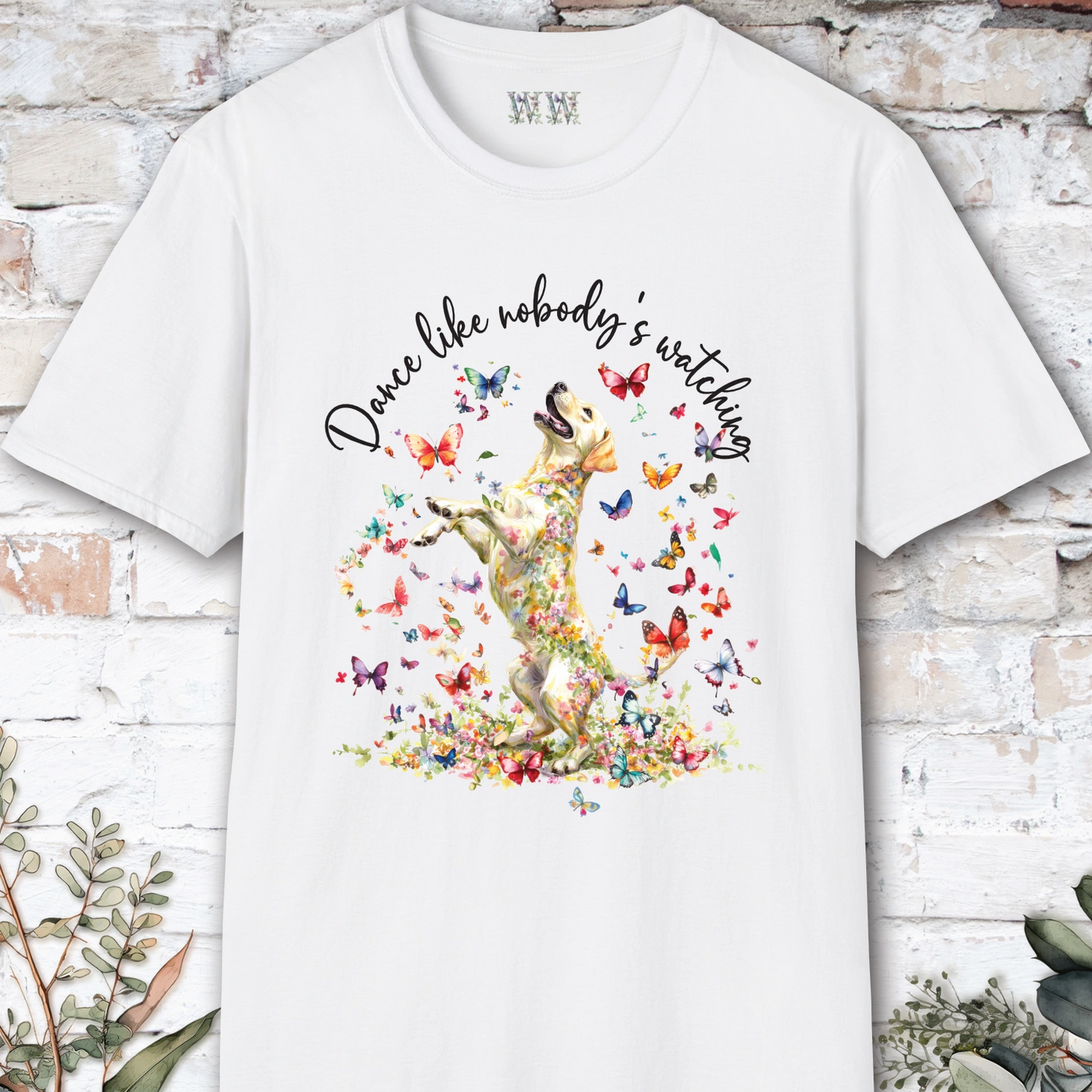Yellow Labrador "Dance like nobody's watching" unisex T shirt