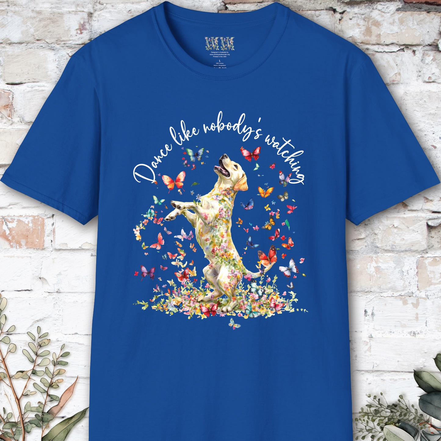 Yellow Labrador "Dance like nobody's watching" unisex T shirt