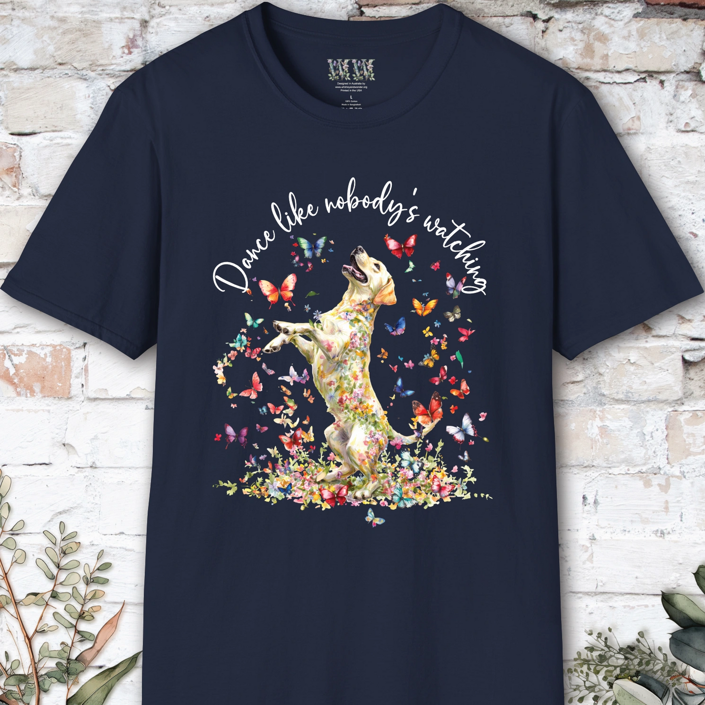 Yellow Labrador "Dance like nobody's watching" unisex T shirt