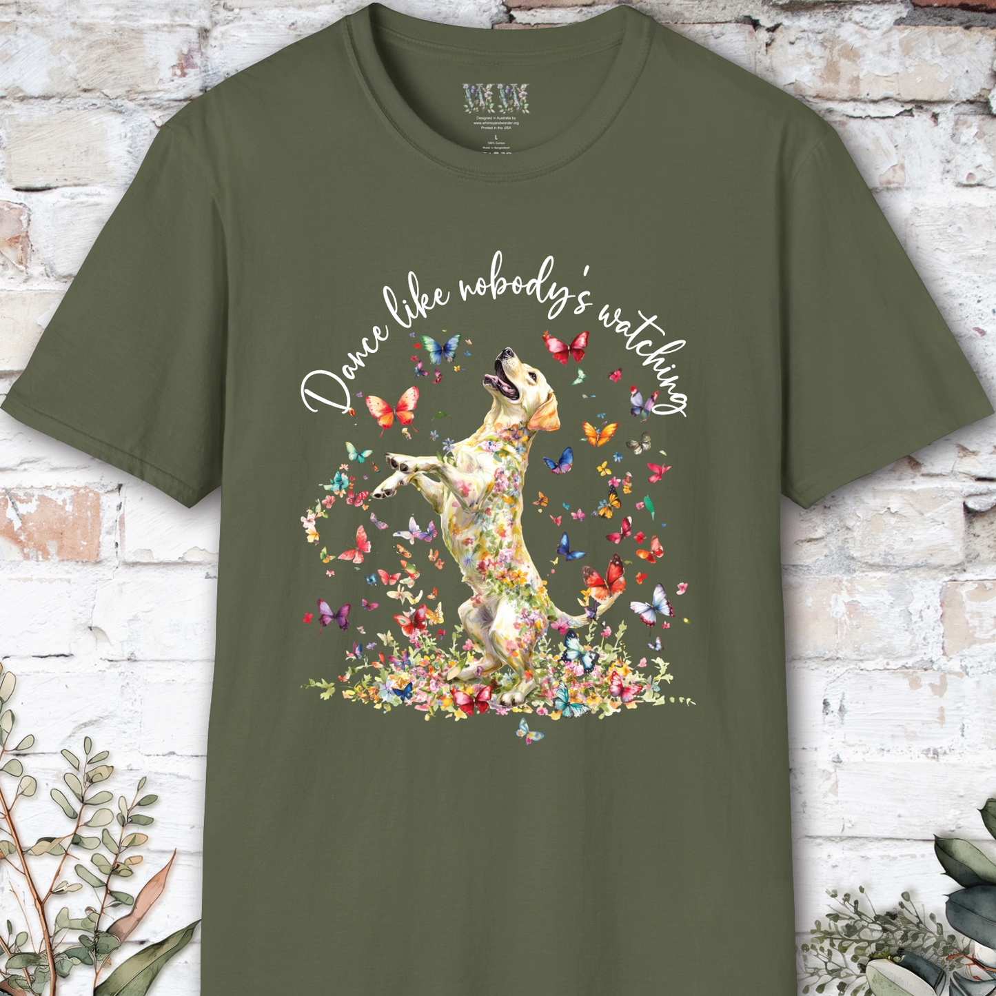 Yellow Labrador "Dance like nobody's watching" unisex T shirt