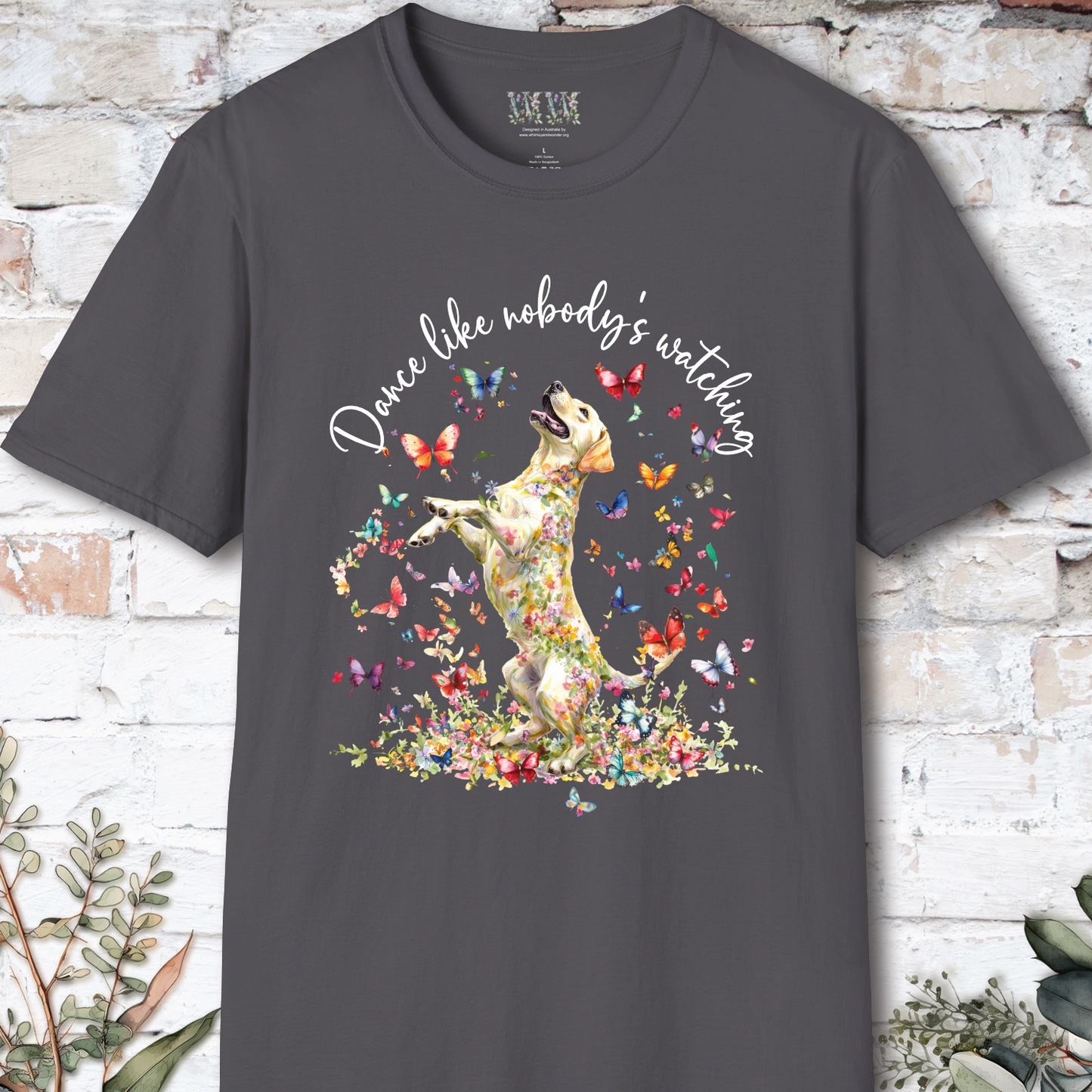 Yellow Labrador "Dance like nobody's watching" unisex T shirt