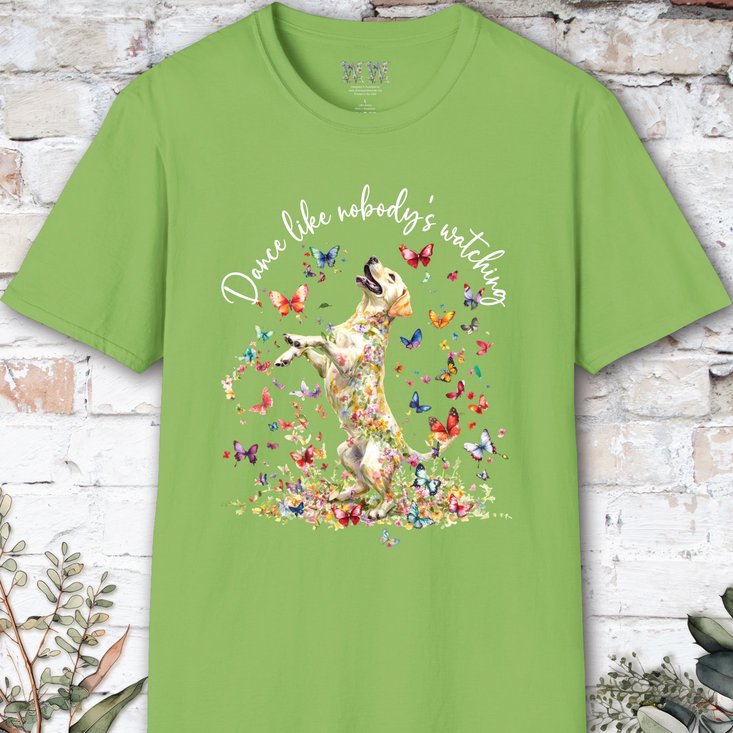 Yellow Labrador "Dance like nobody's watching" unisex T shirt