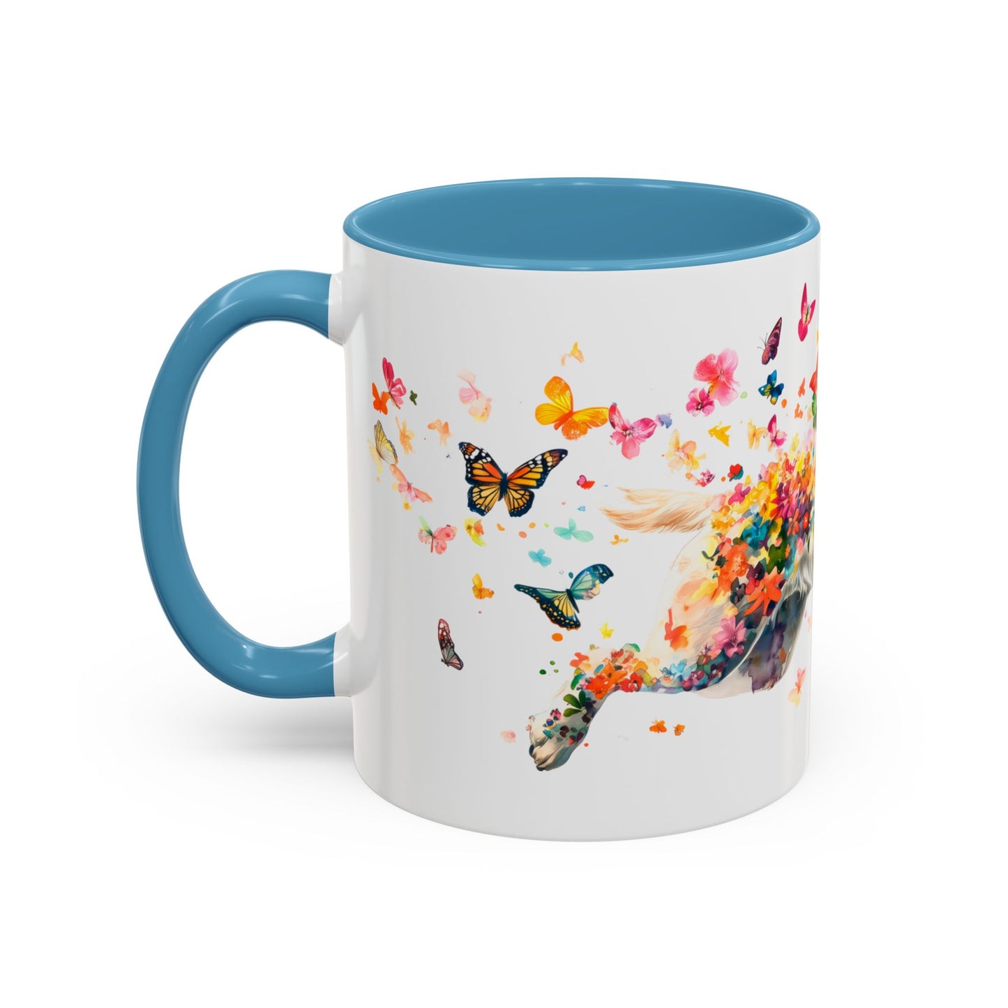 White Labrador running personalized colourful Mugs, 11oz