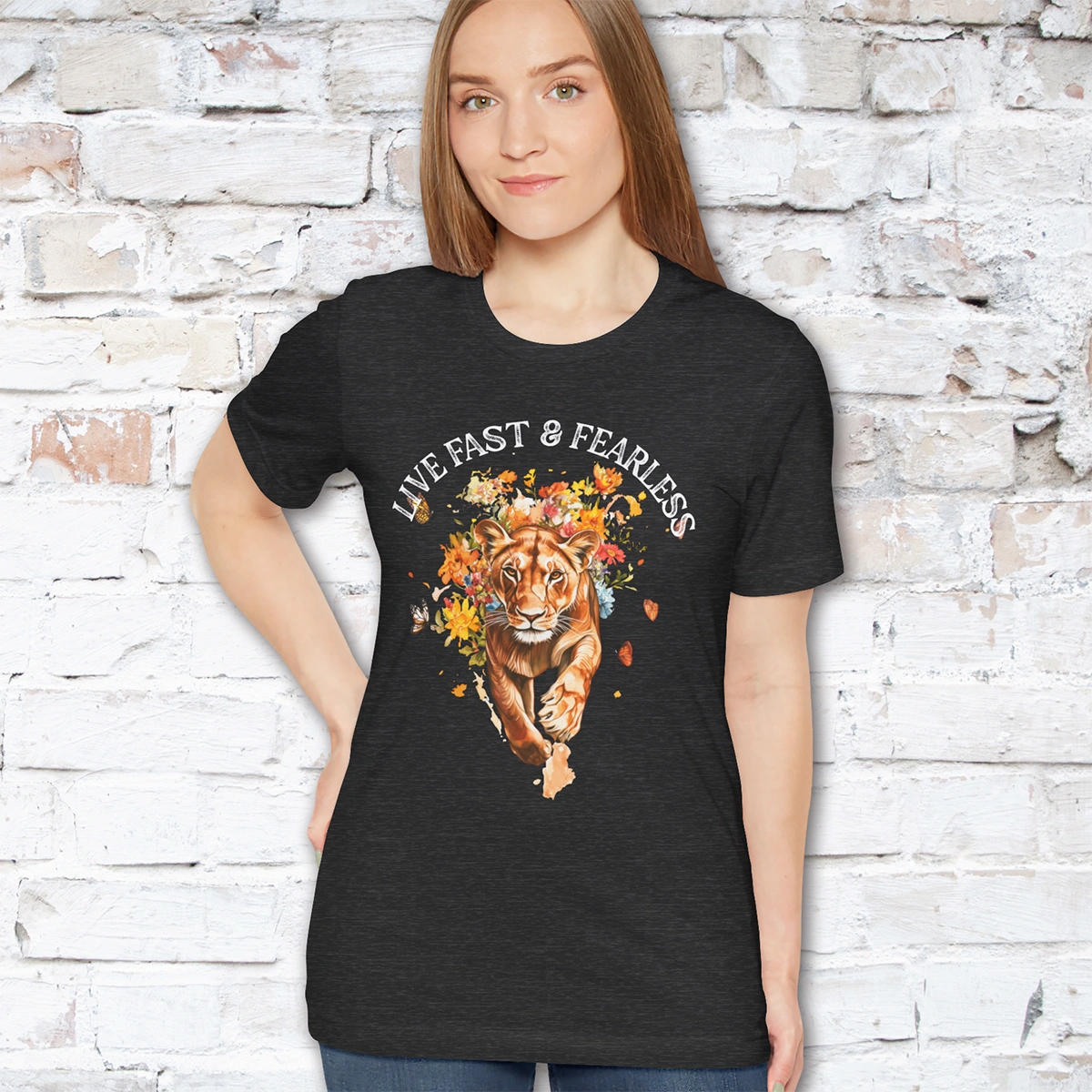 Lion, Live Fast & Fearless, Unisex T shirt