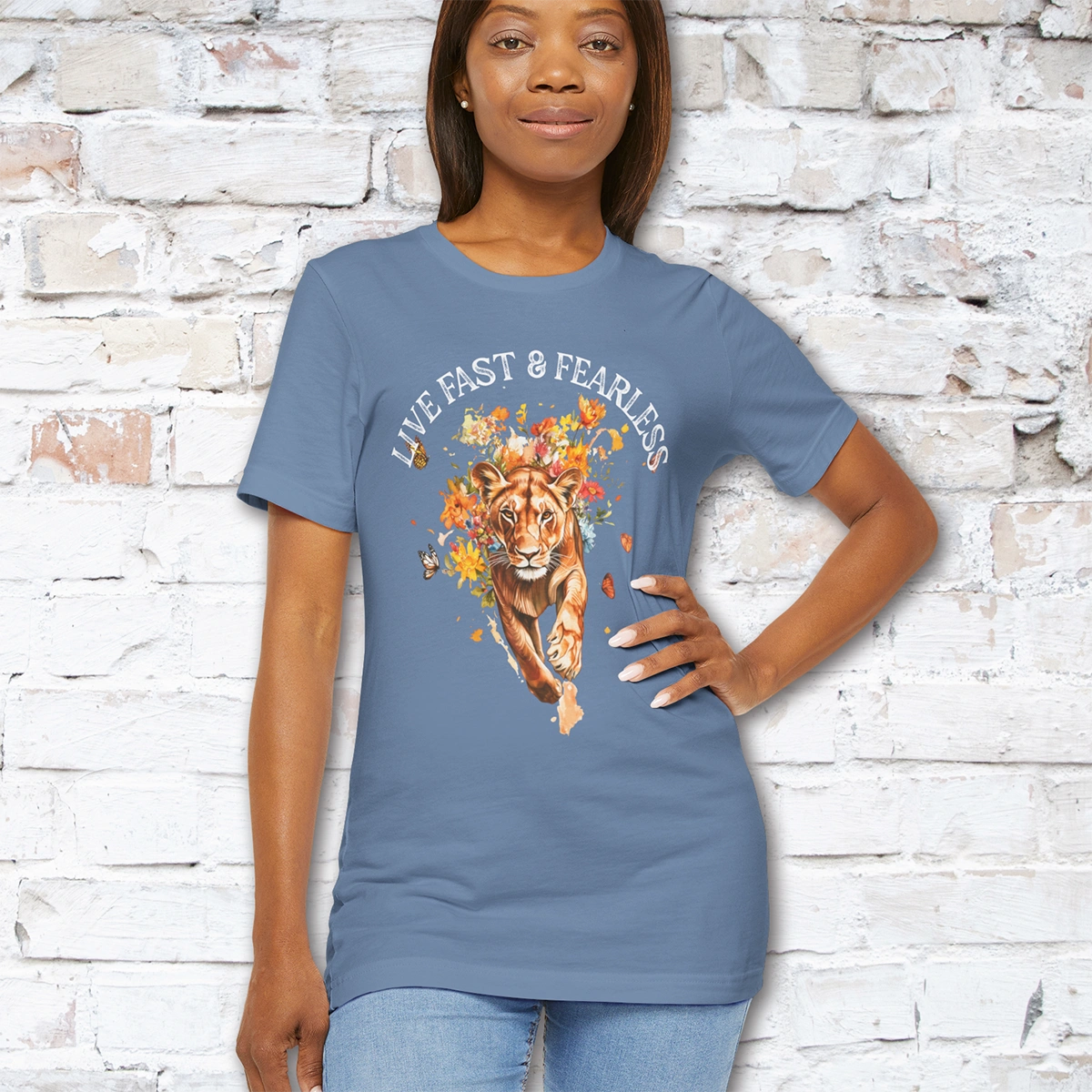 Lion, Live Fast & Fearless, Unisex T shirt