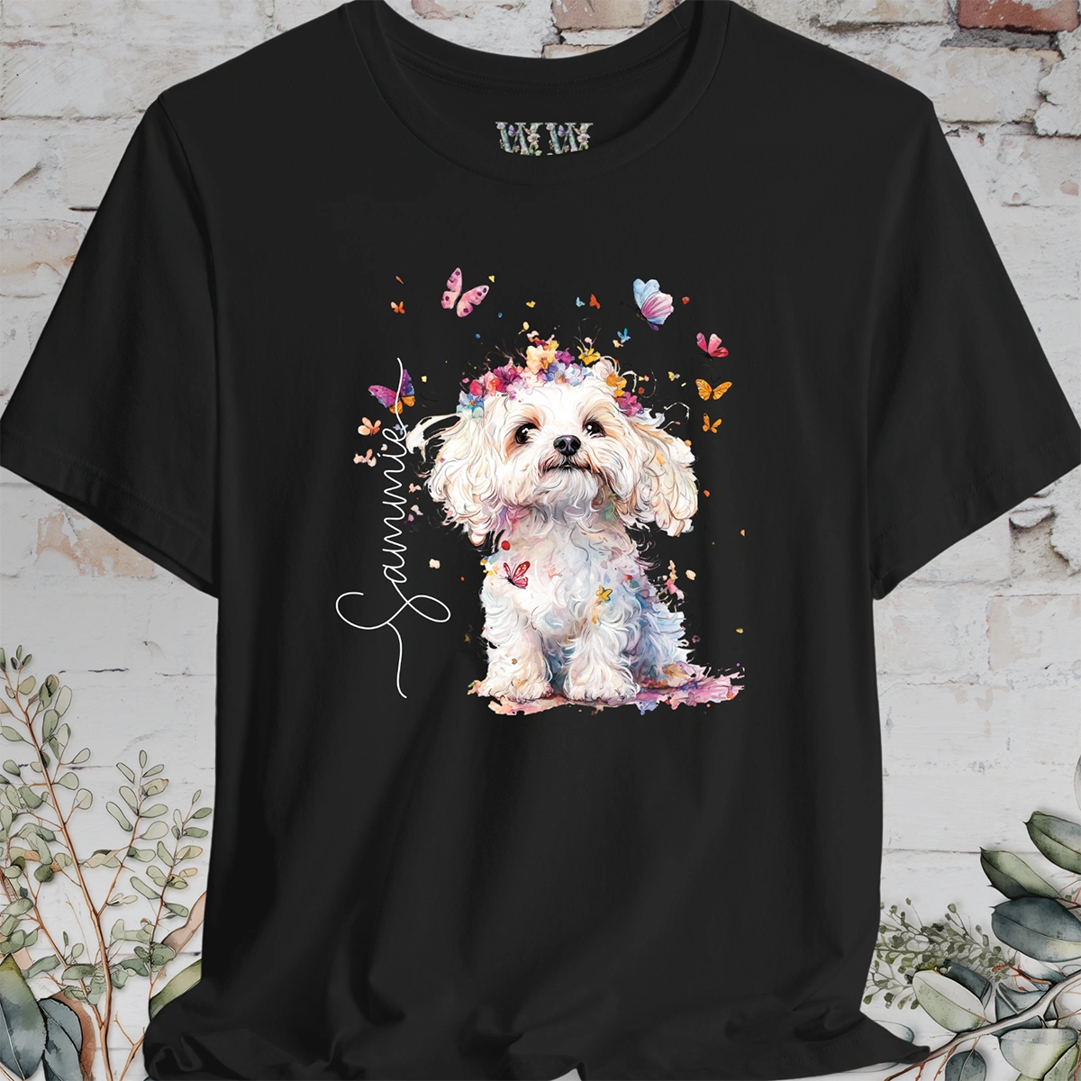Maltese #3 Floral Personalised T shirt