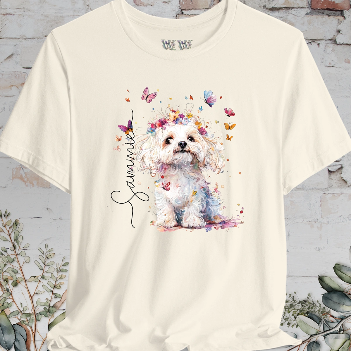 Maltese #3 Floral Personalised T shirt