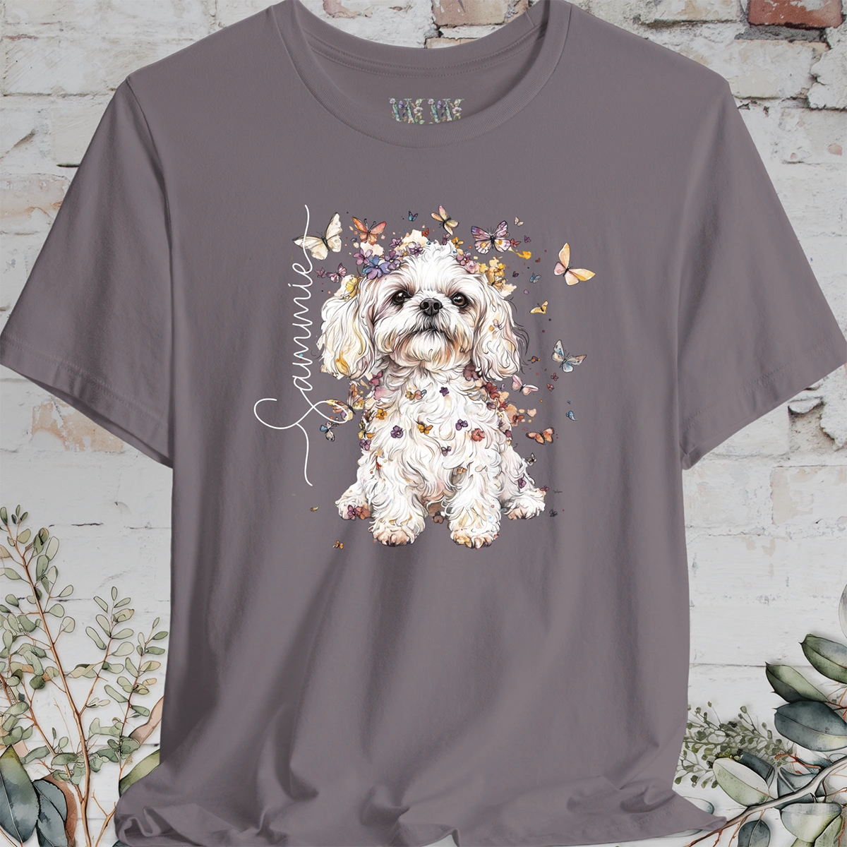 Maltese #5 Floral Personalized T shirt