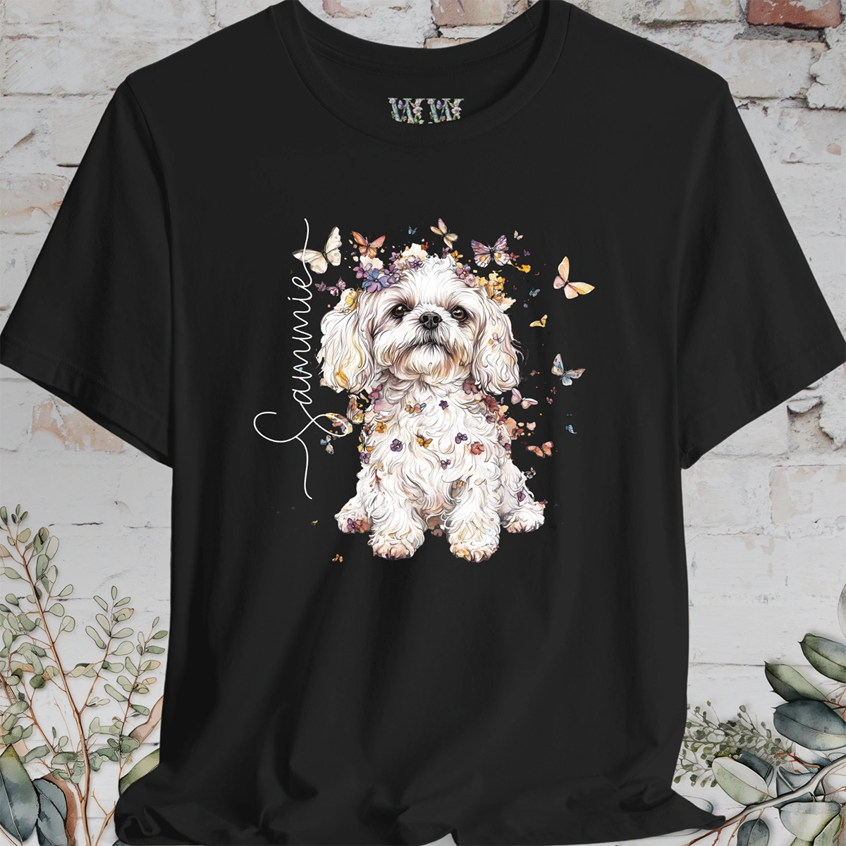Maltese #5 Floral Personalized T shirt