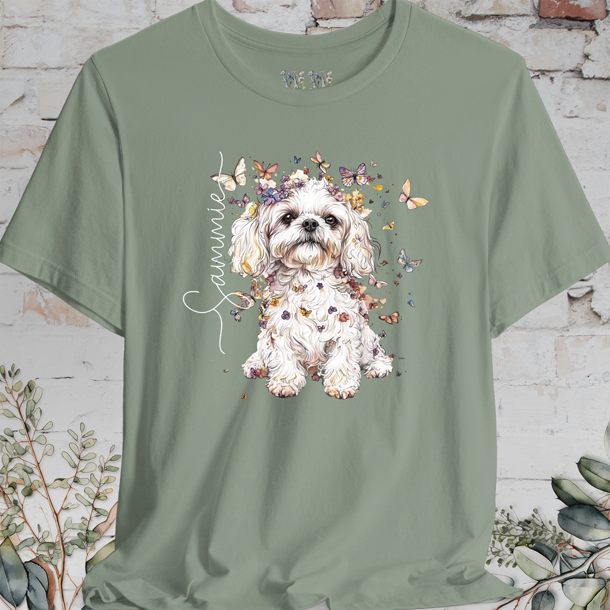 Maltese #5 Floral Personalized T shirt
