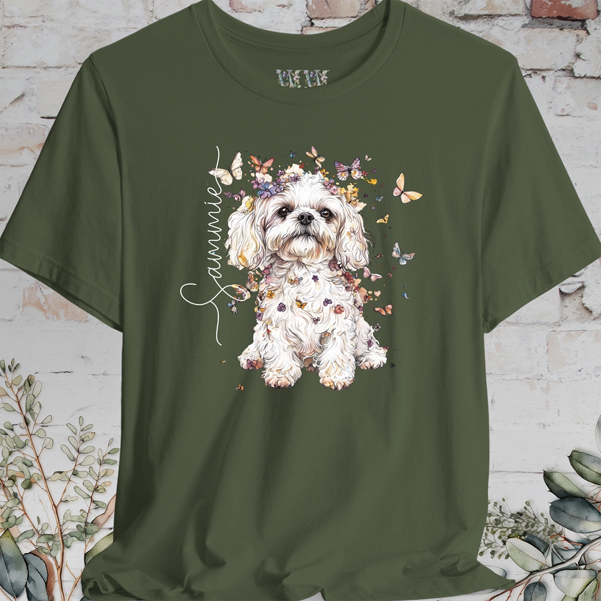 Maltese #5 Floral Personalized T shirt