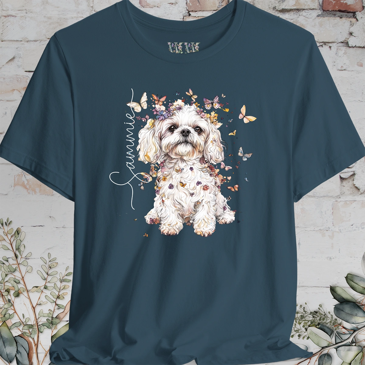 Maltese #5 Floral Personalized T shirt