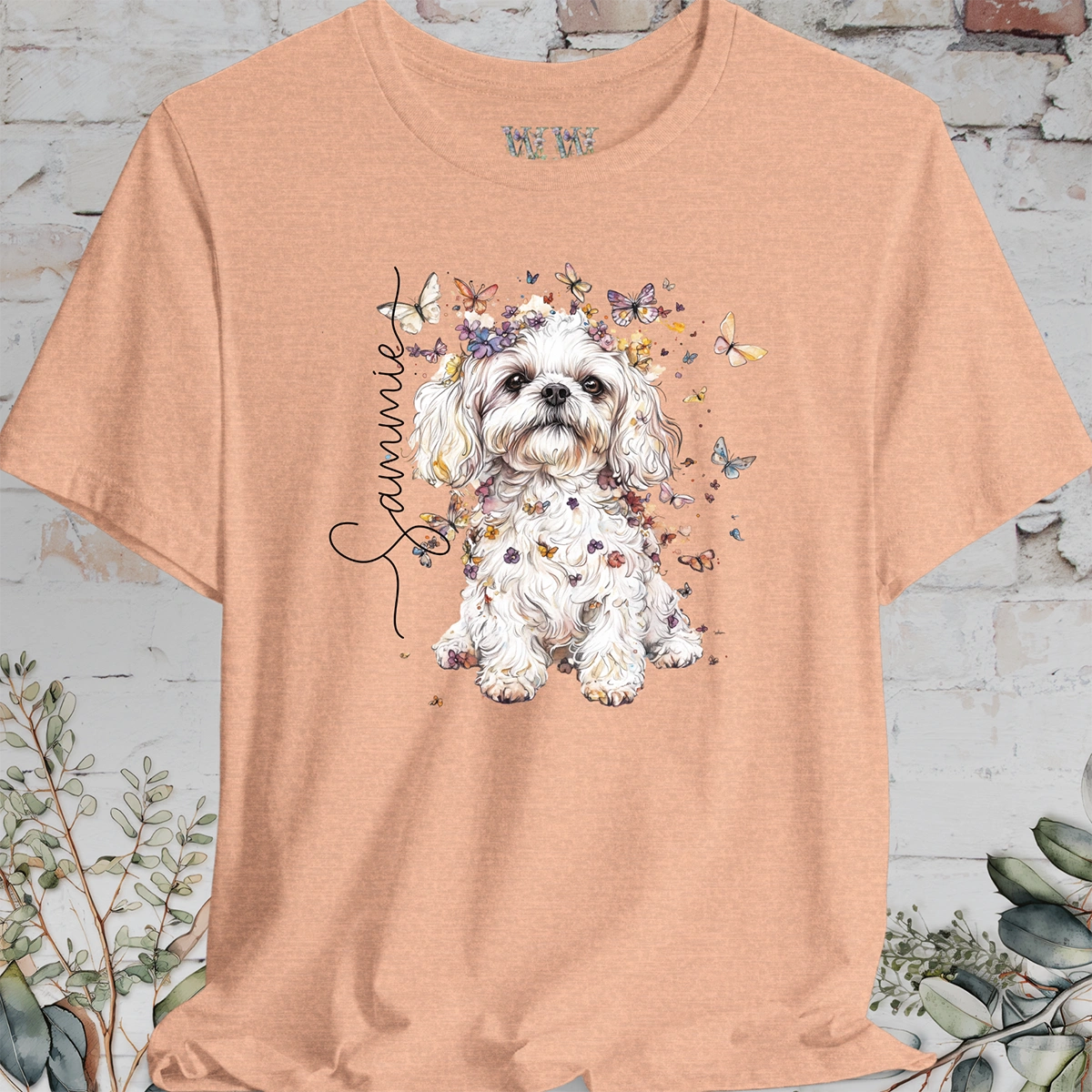 Maltese #5 Floral Personalized T shirt