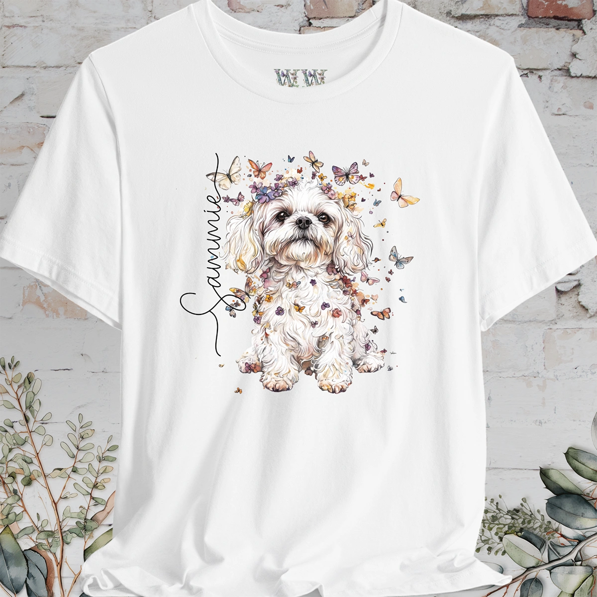 Maltese #5 Floral Personalized T shirt