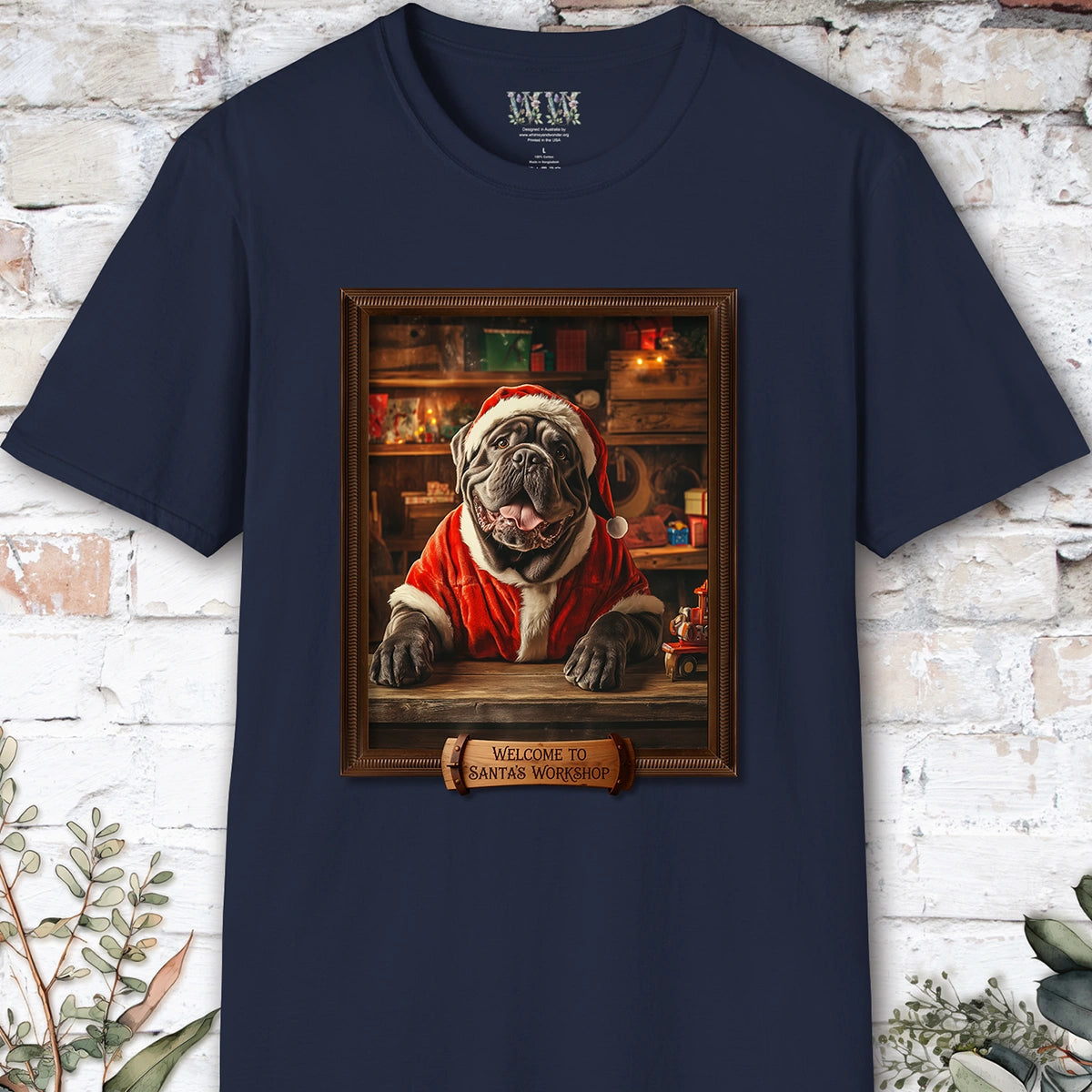 Mastiff Santa's Workshop Unisex T shirt