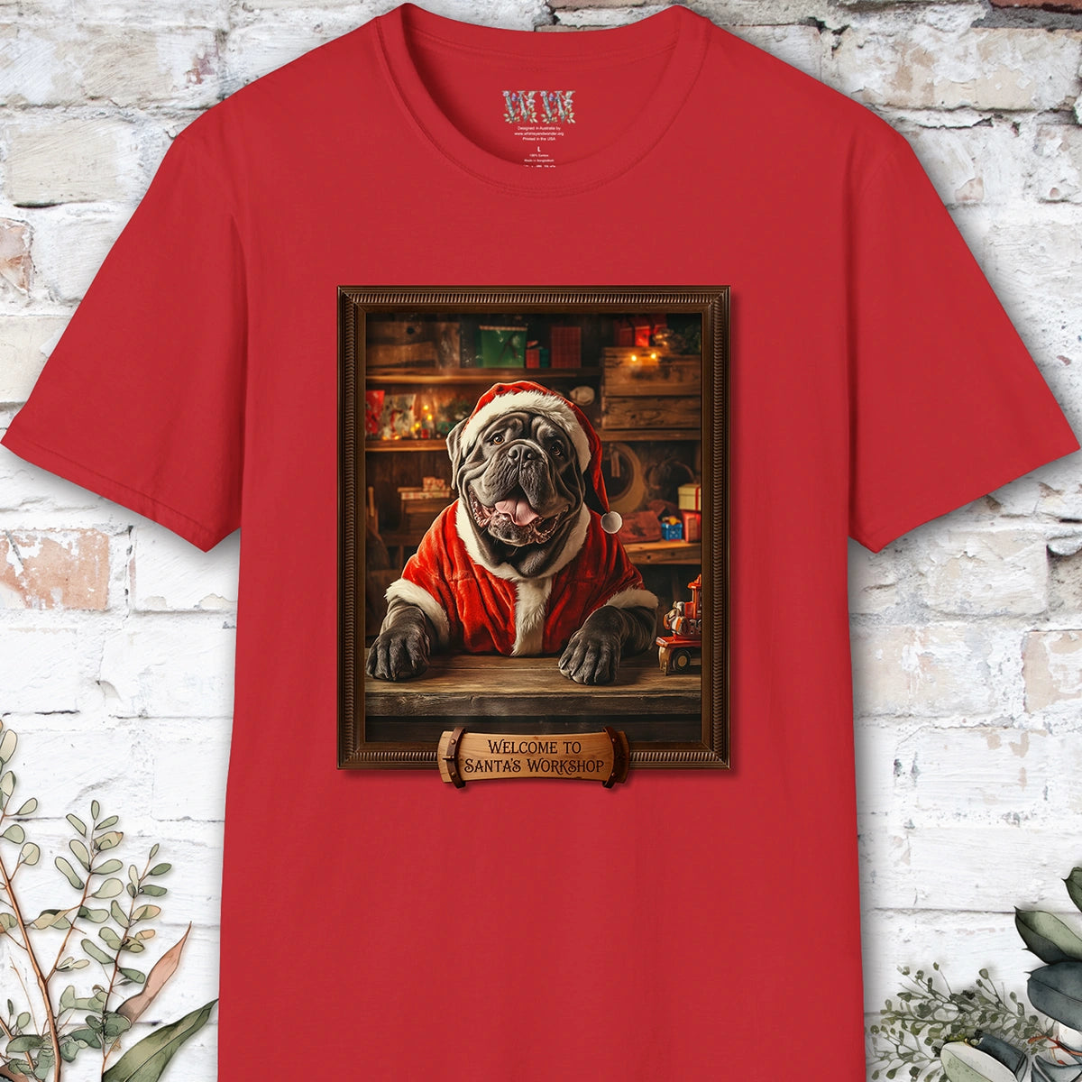 Mastiff Santa's Workshop Unisex T shirt