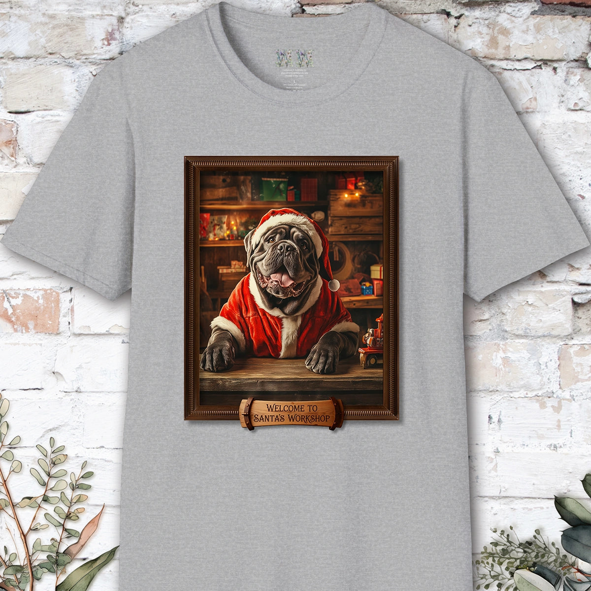 Mastiff Santa's Workshop Unisex T shirt