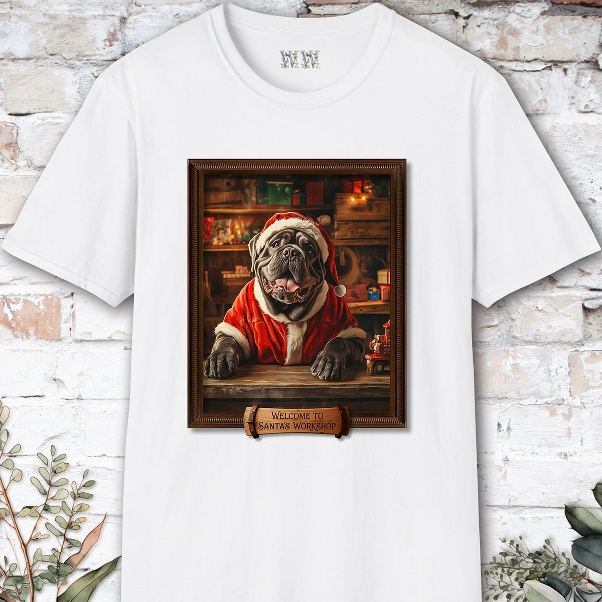 Mastiff Santa's Workshop Unisex T shirt