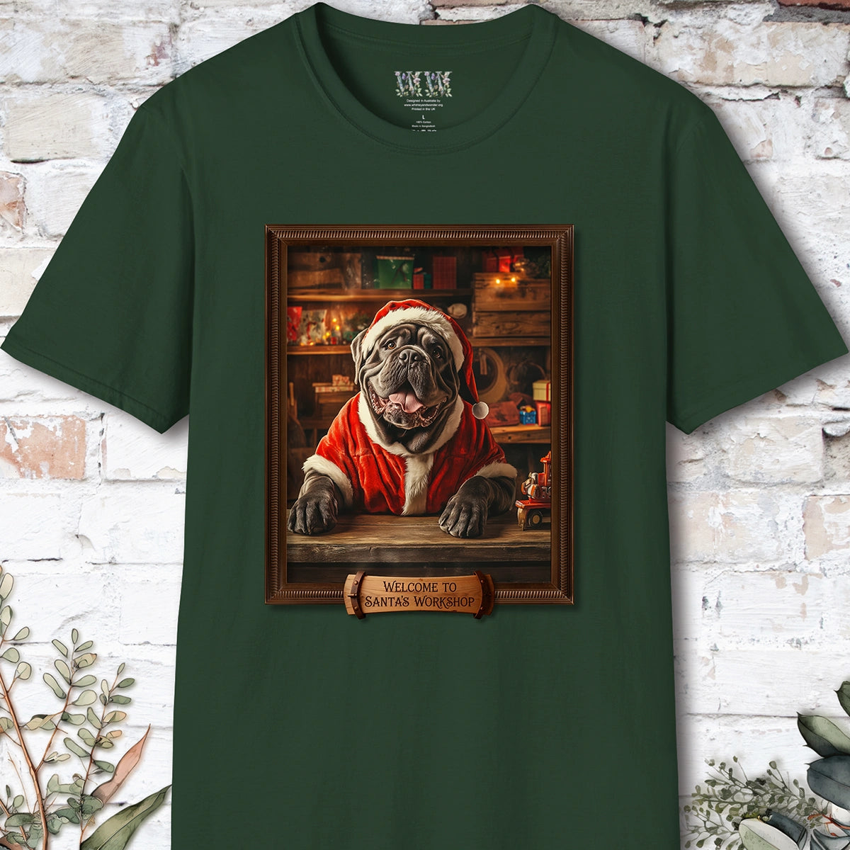 Mastiff Santa's Workshop Unisex T shirt