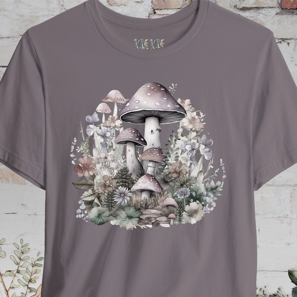 Mushroom & Flowers Unisex T shirt